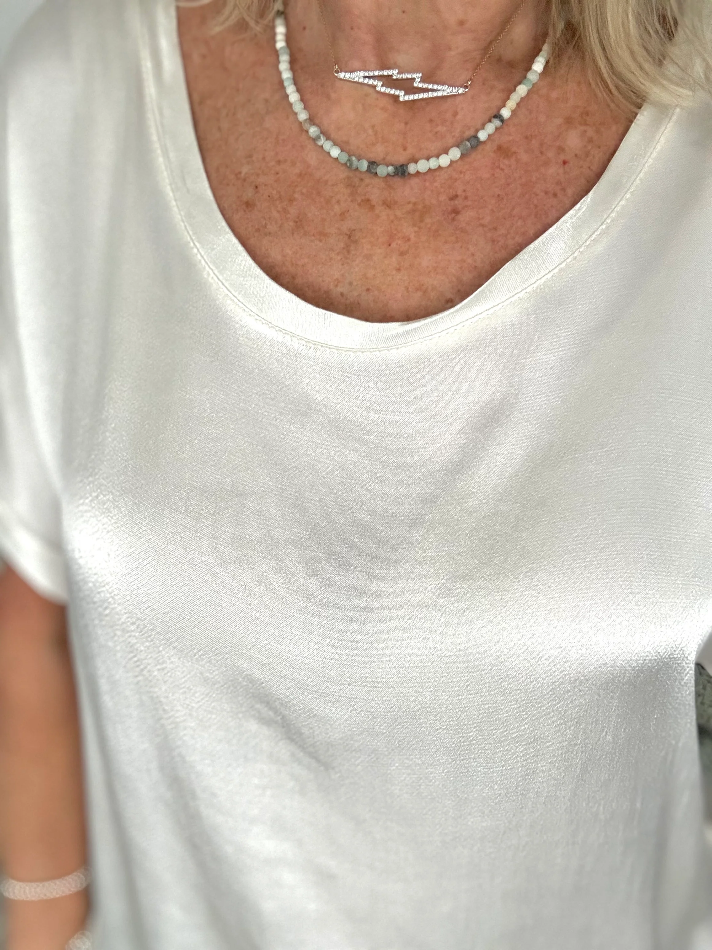 Semi Precious Amazonite Bead Necklace - Image 3