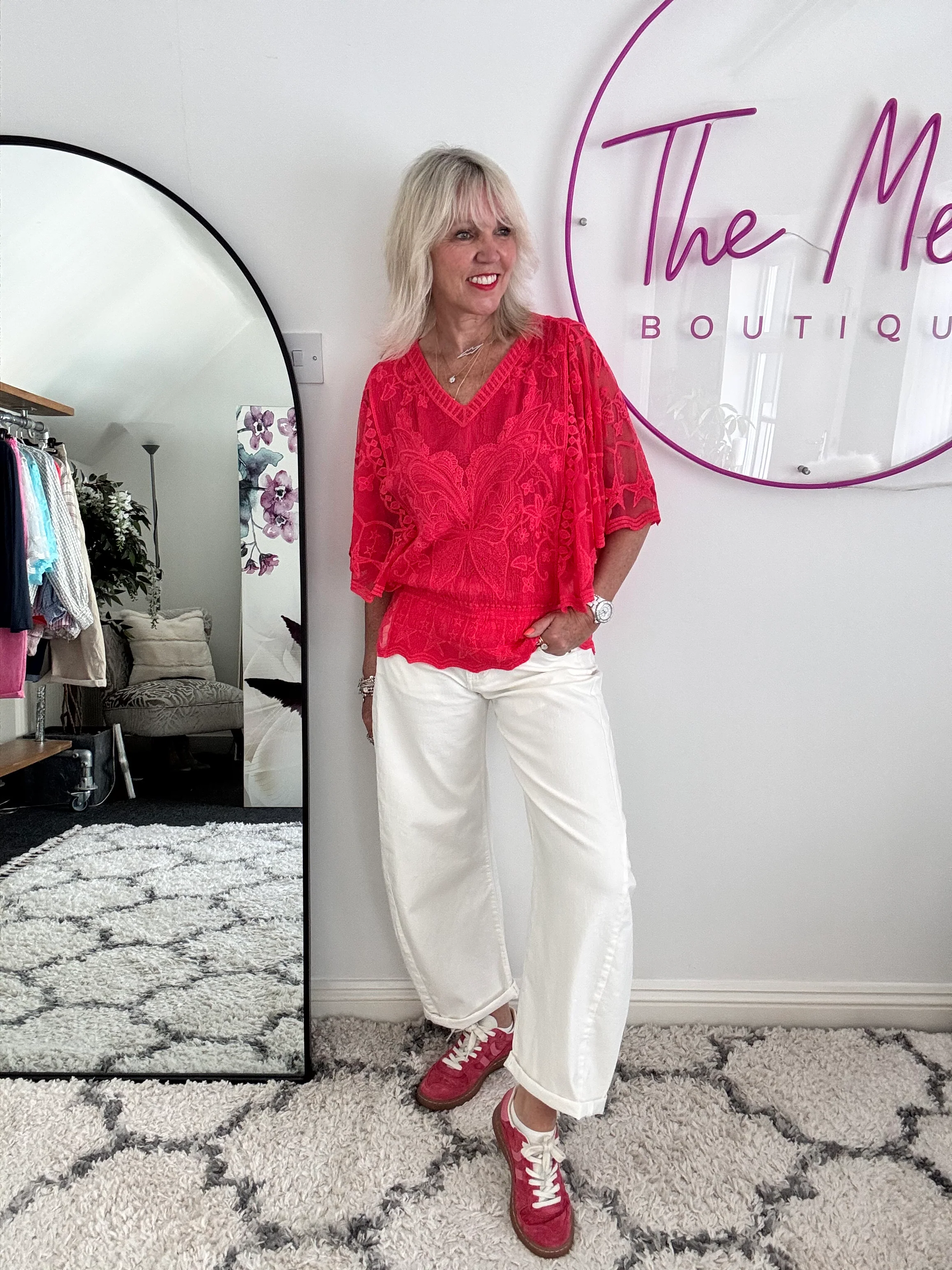 Barrel Leg Jeans in Ivory - Image 5