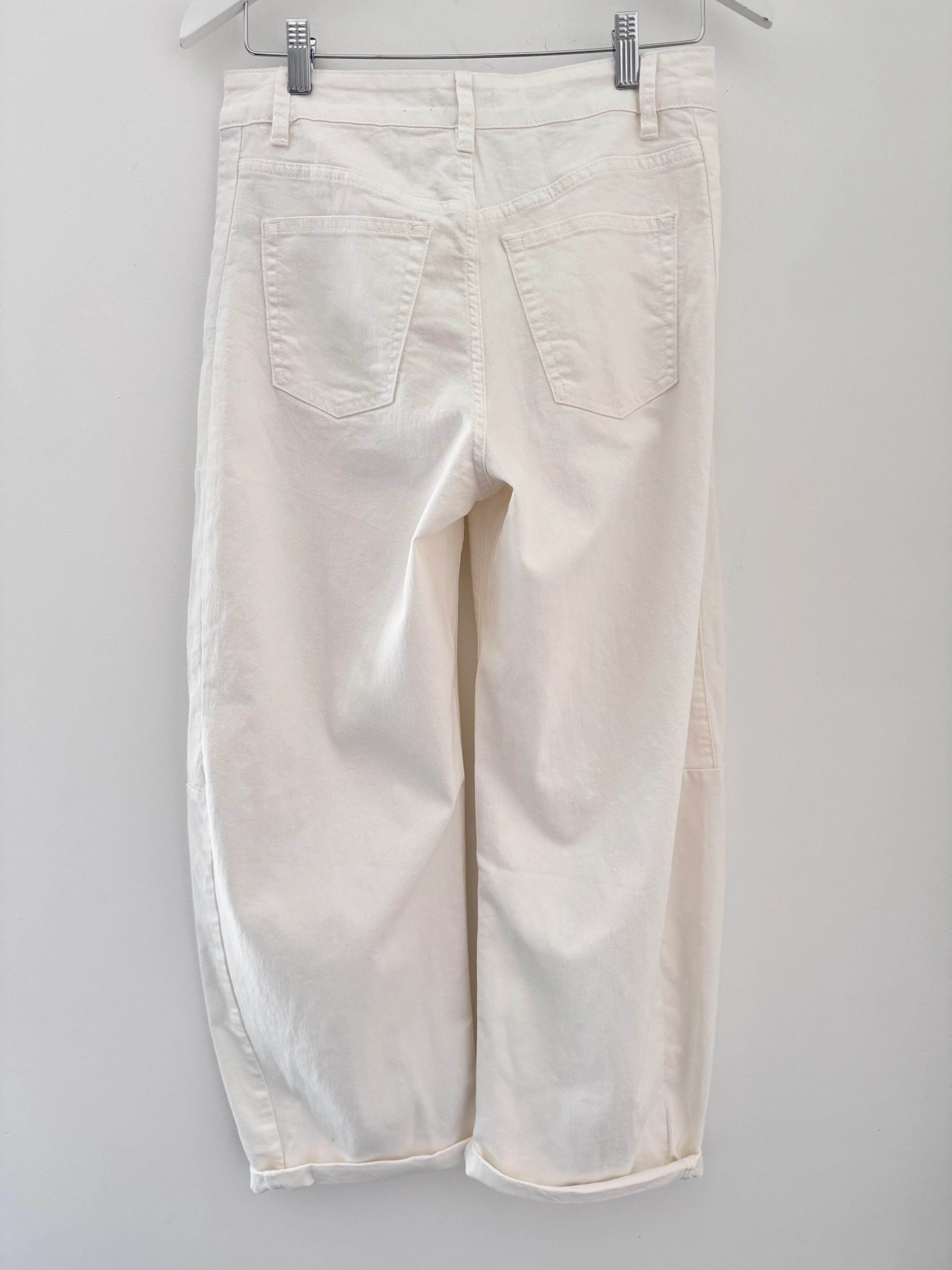 Barrel Leg Jeans in Ivory - Image 8