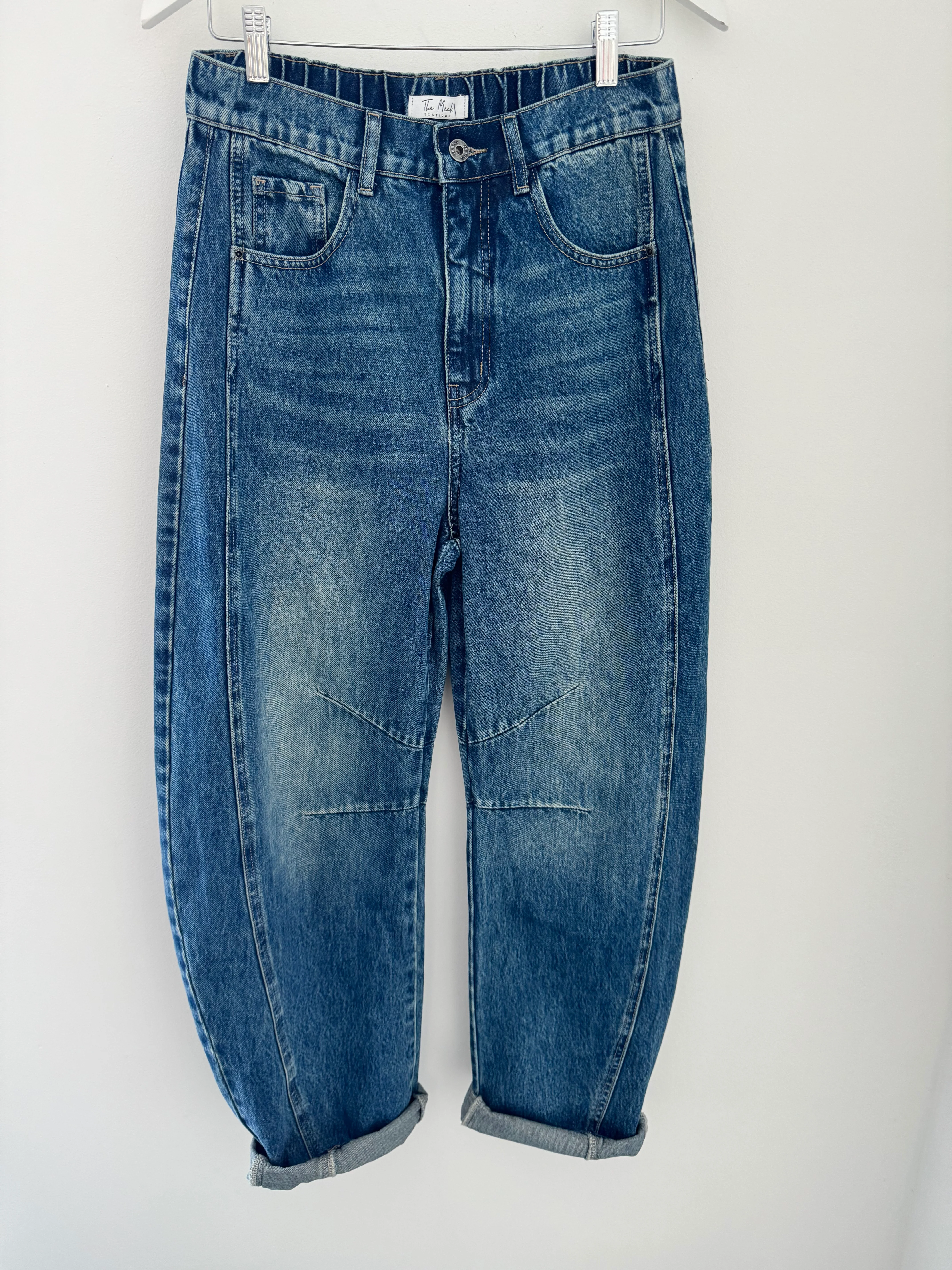 Barrel Leg Jeans with Elasticated Waist - Image 14