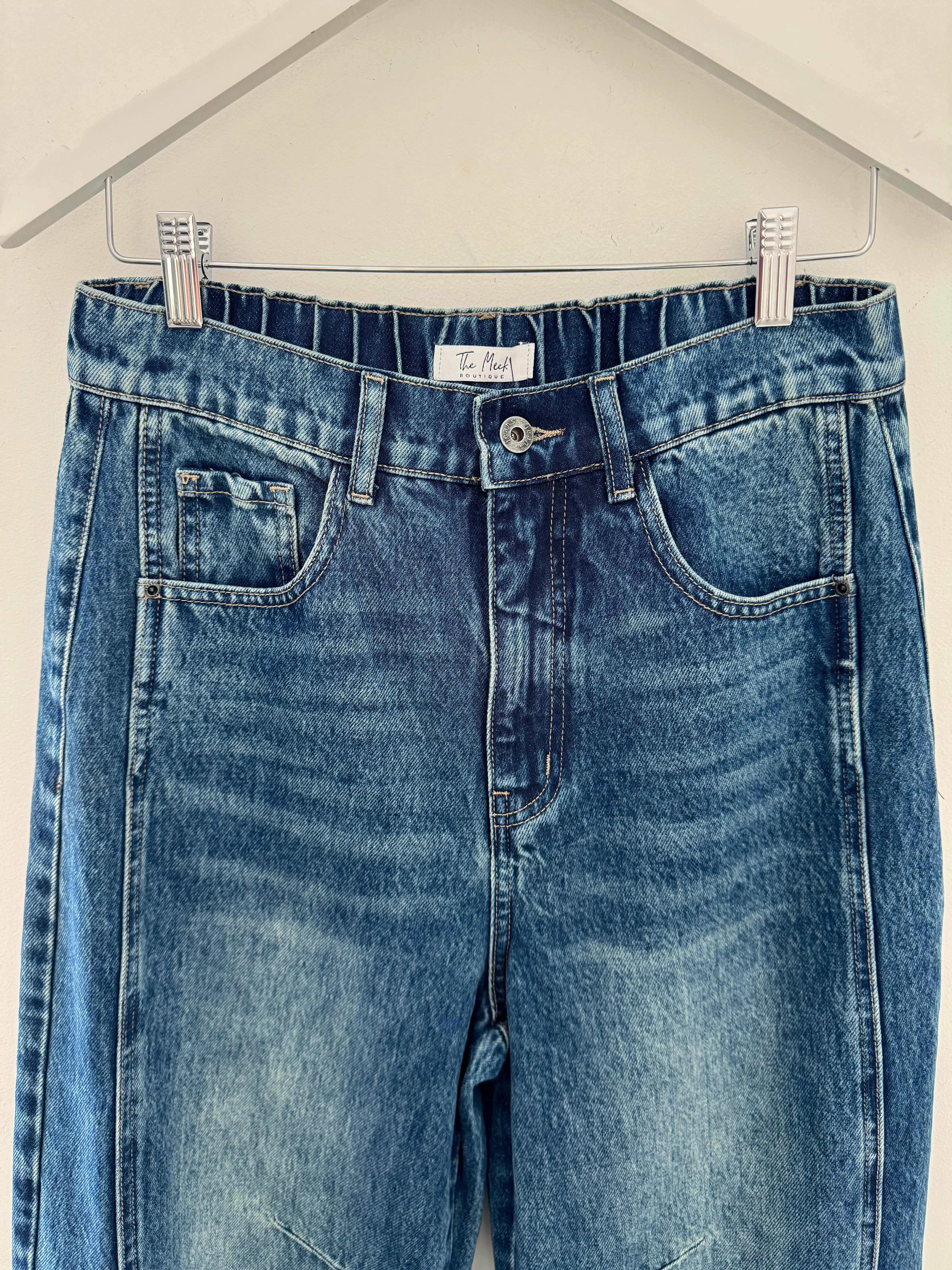 Barrel Leg Jeans with Elasticated Waist - Image 15