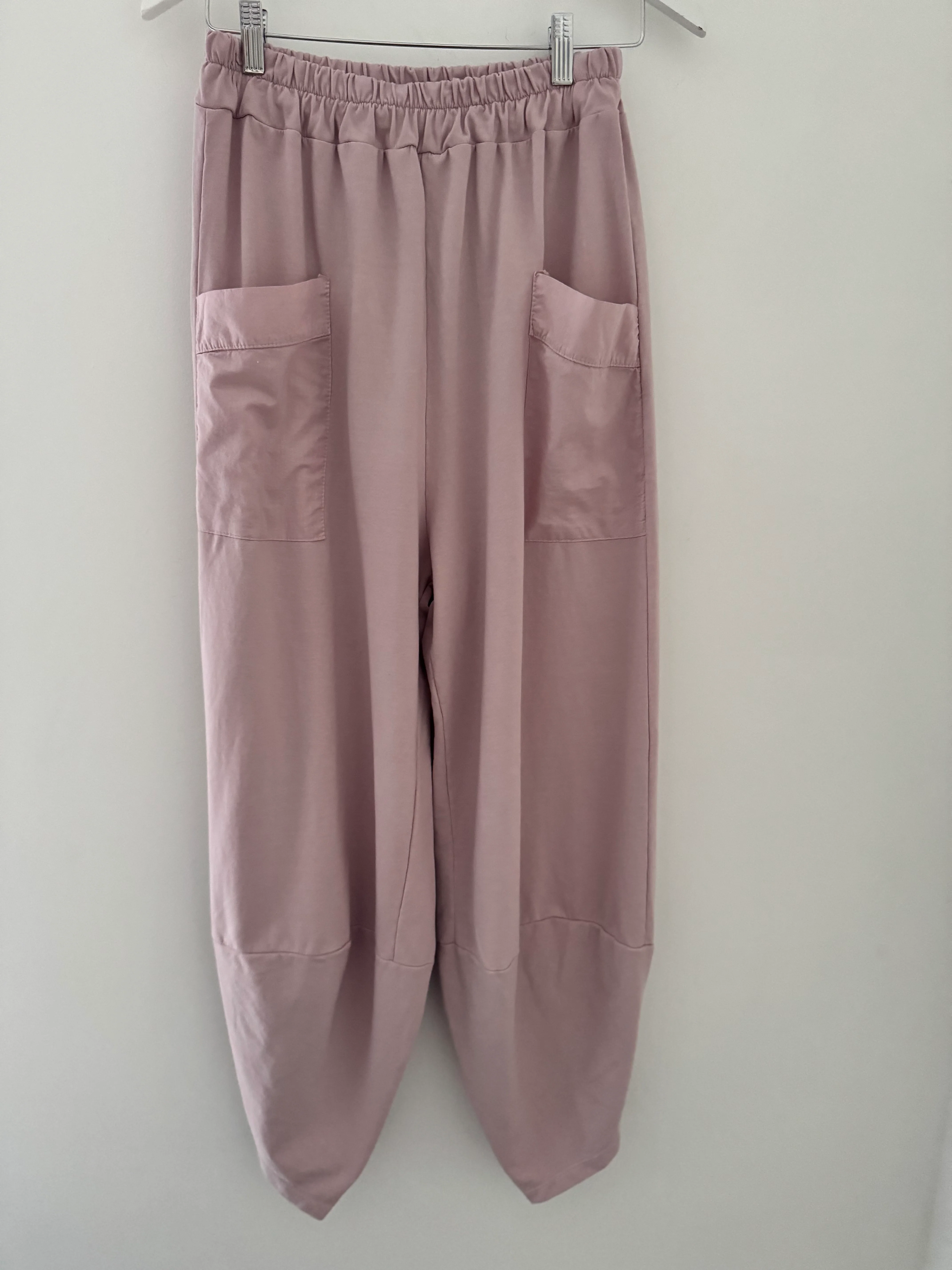 Barrel Shape Cotton Jersey Trousers in Pink - Image 6