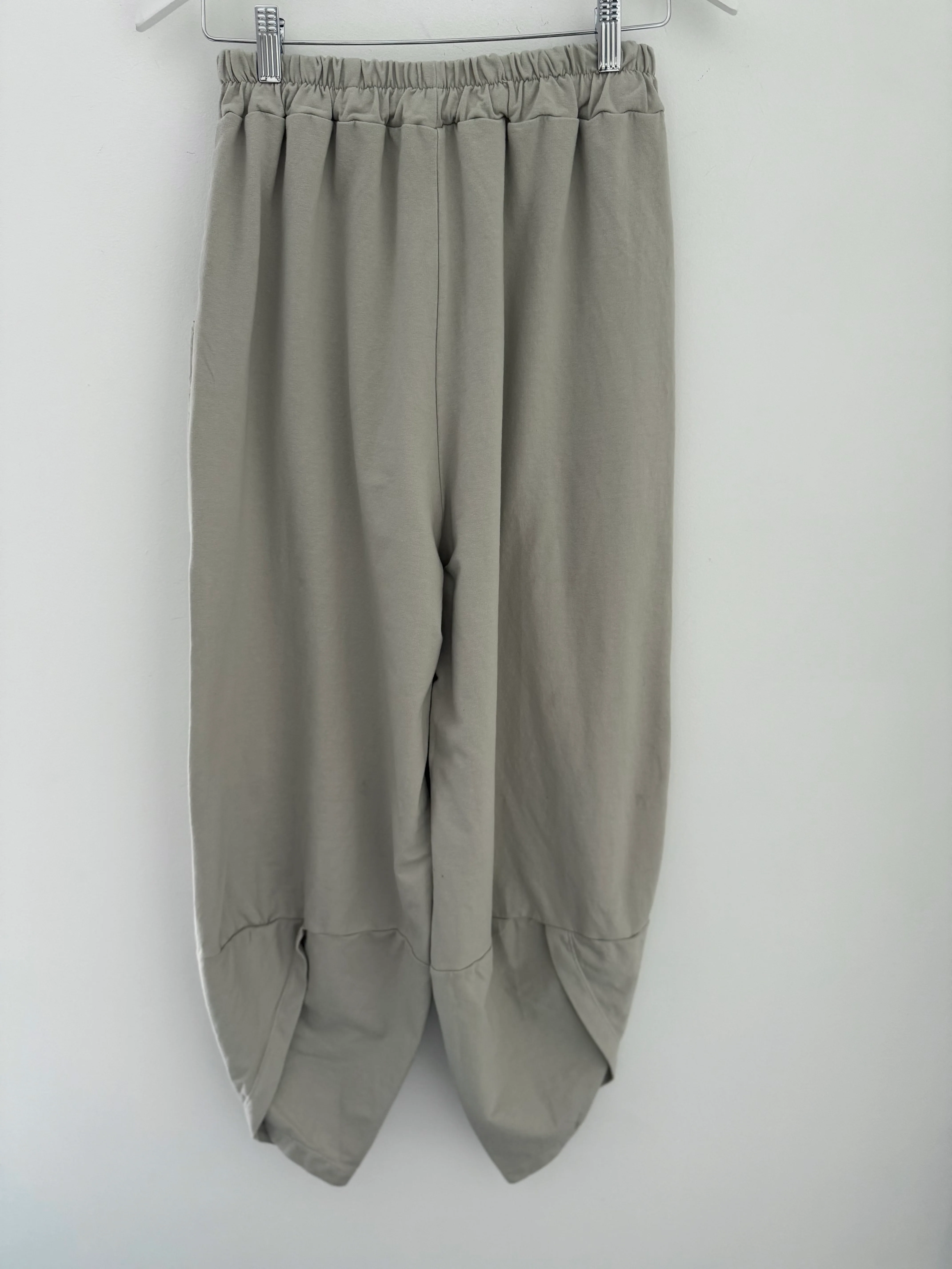 Barrel Shape Cotton Jersey Trousers in Stone - Image 8