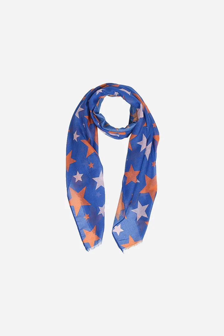 Blue Orange & White Star Scarf - Image 5