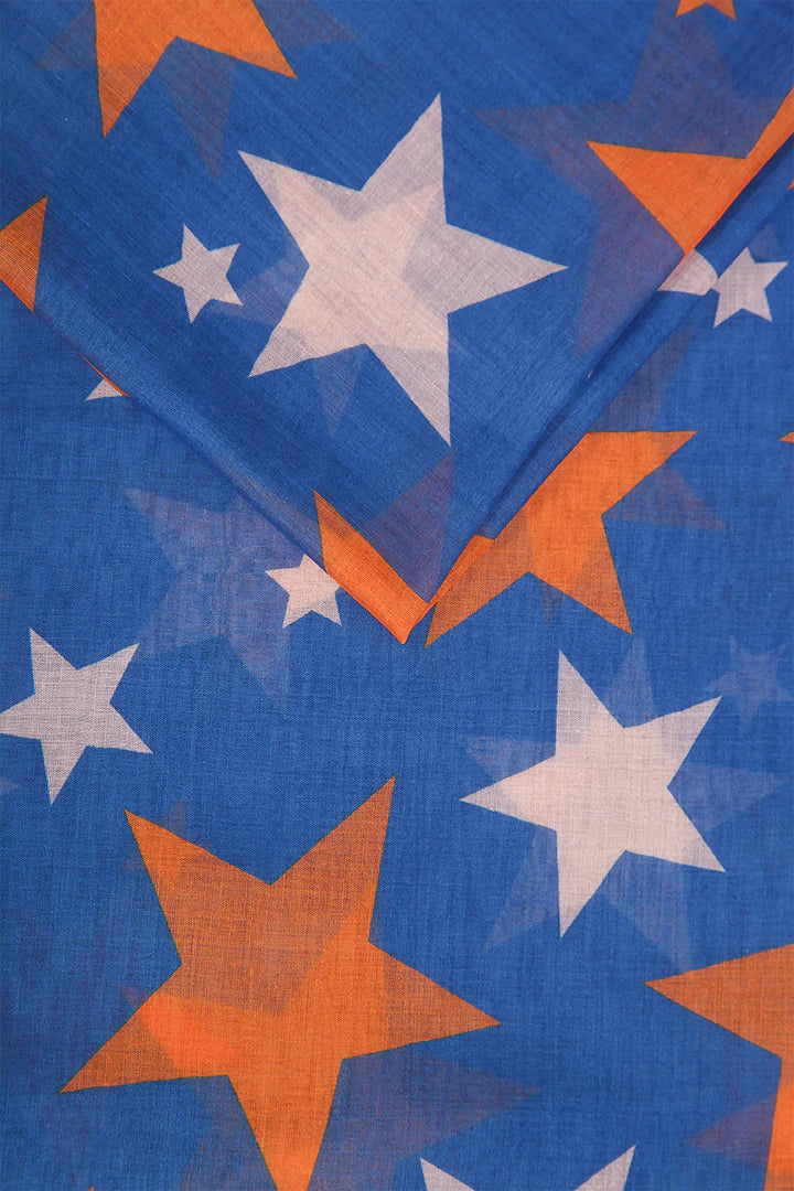 Blue Orange & White Star Scarf - Image 6