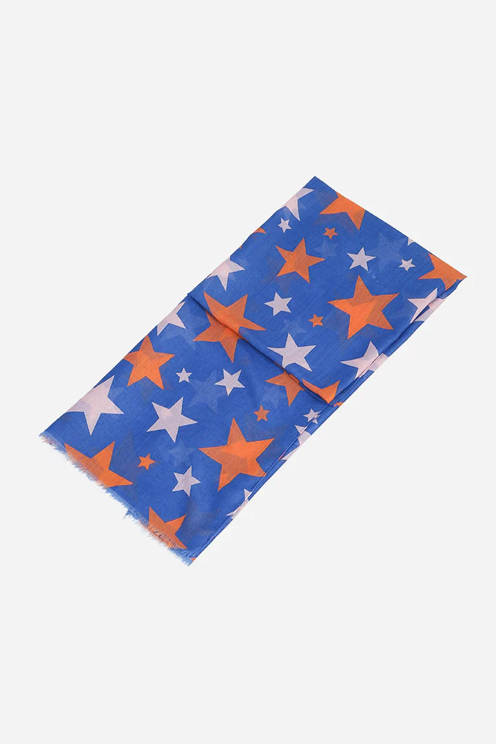 Blue Orange & White Star Scarf - Image 7