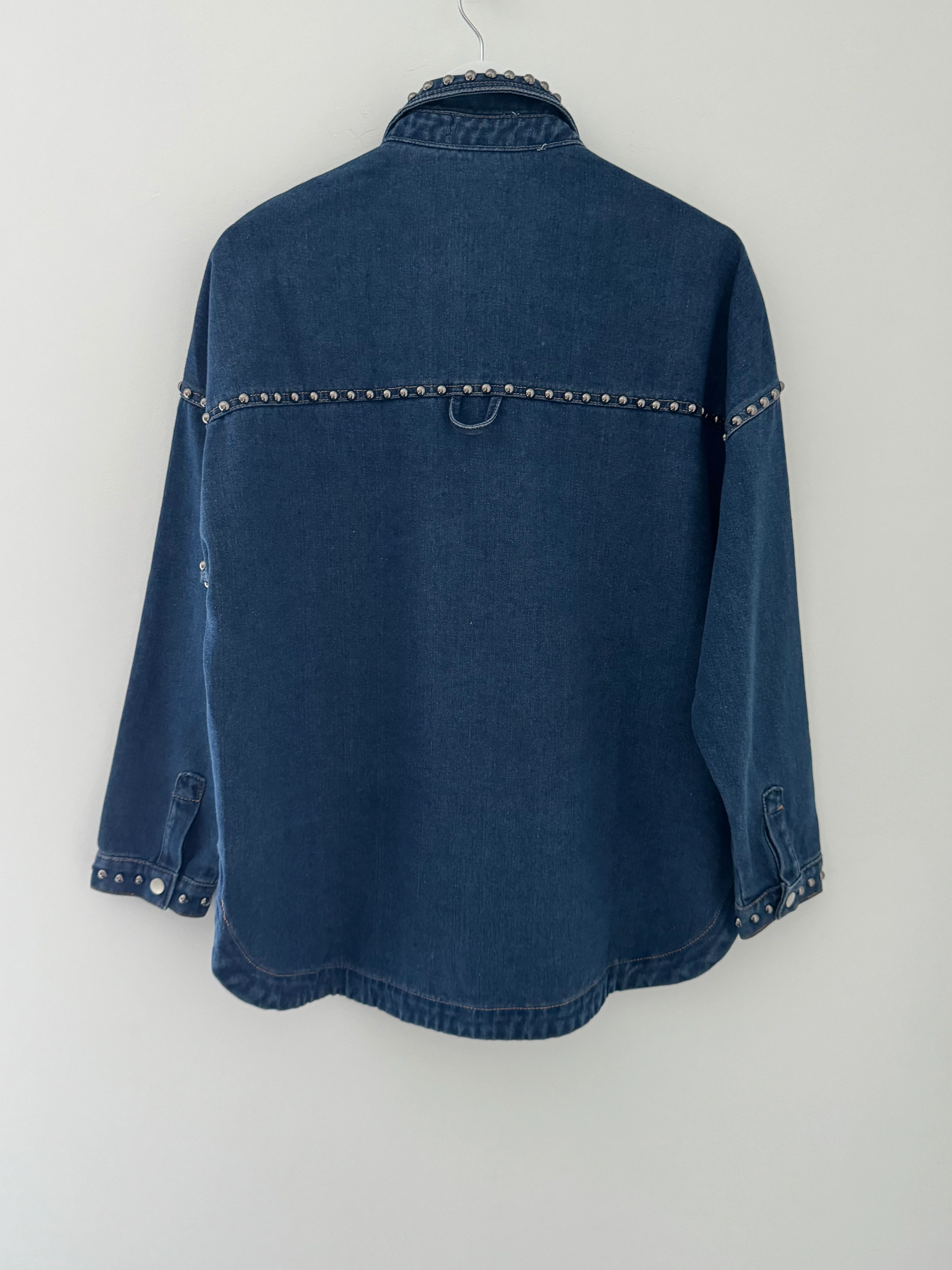 Designer Boyfriend Shacket in Blue Denim - Image 13