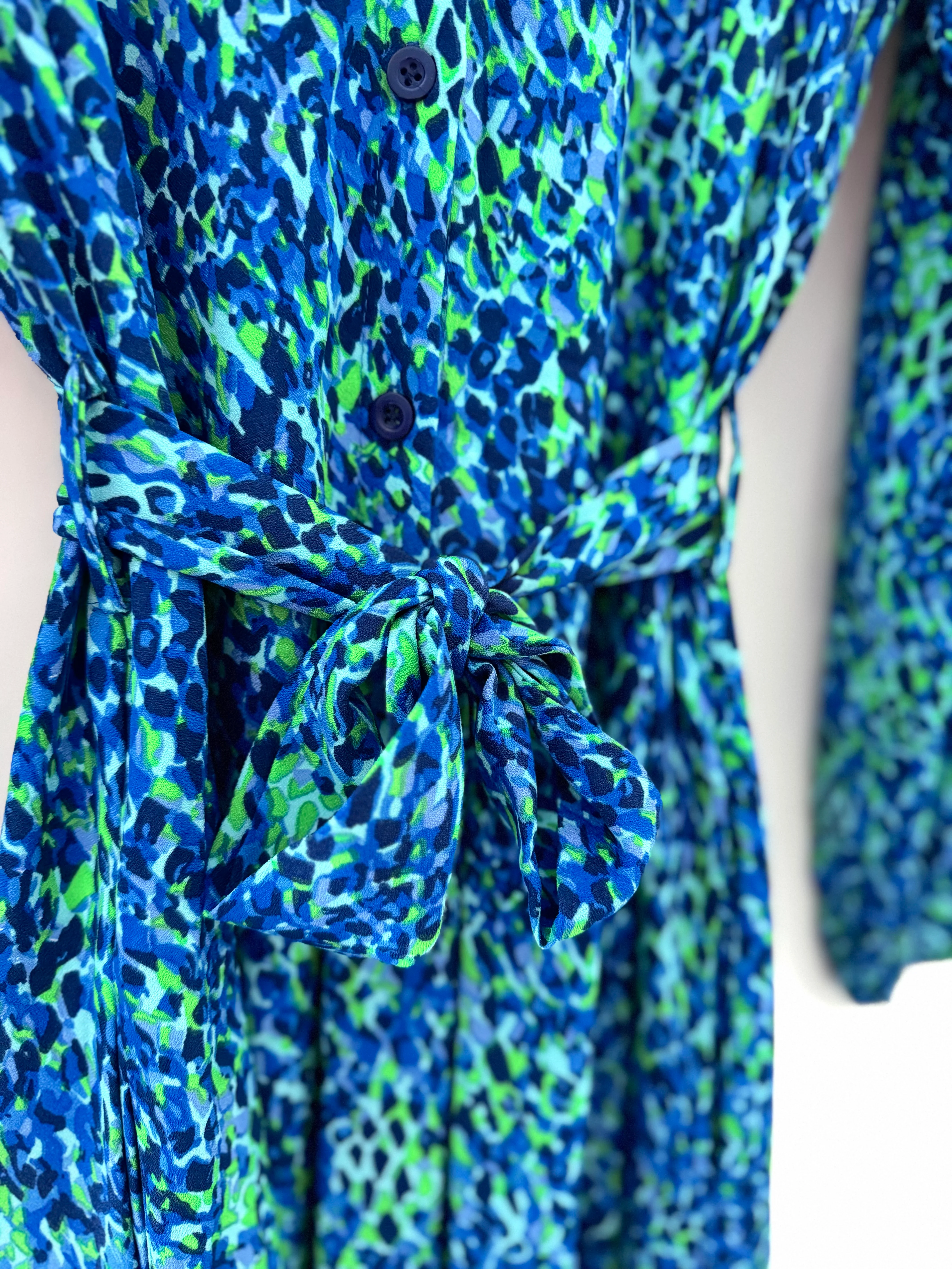 Premium Printed Dress in Blue & Green - Image 12