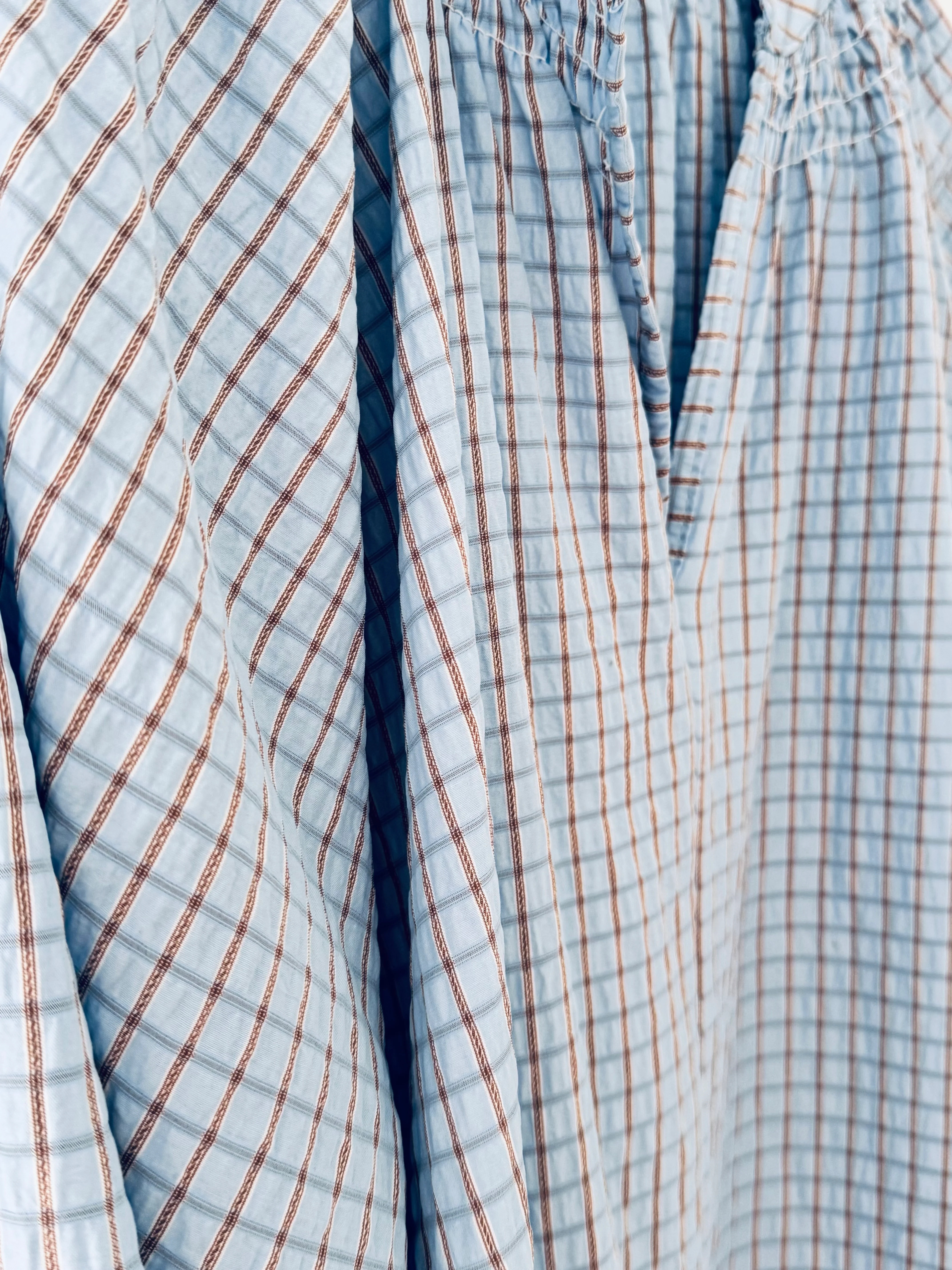 Checked Blouse in Blue - Image 9
