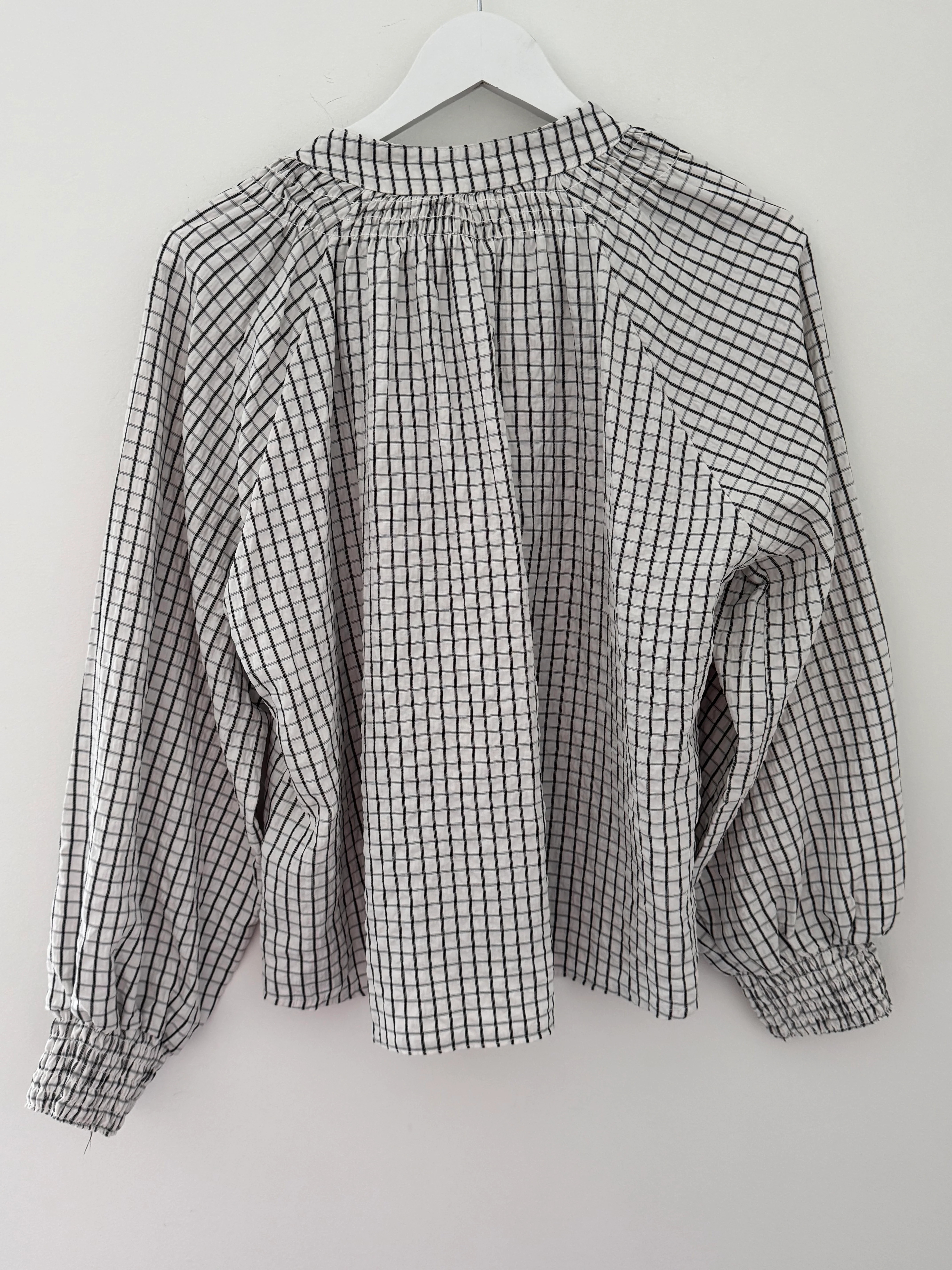 Checked Blouse in Ivory - Image 9