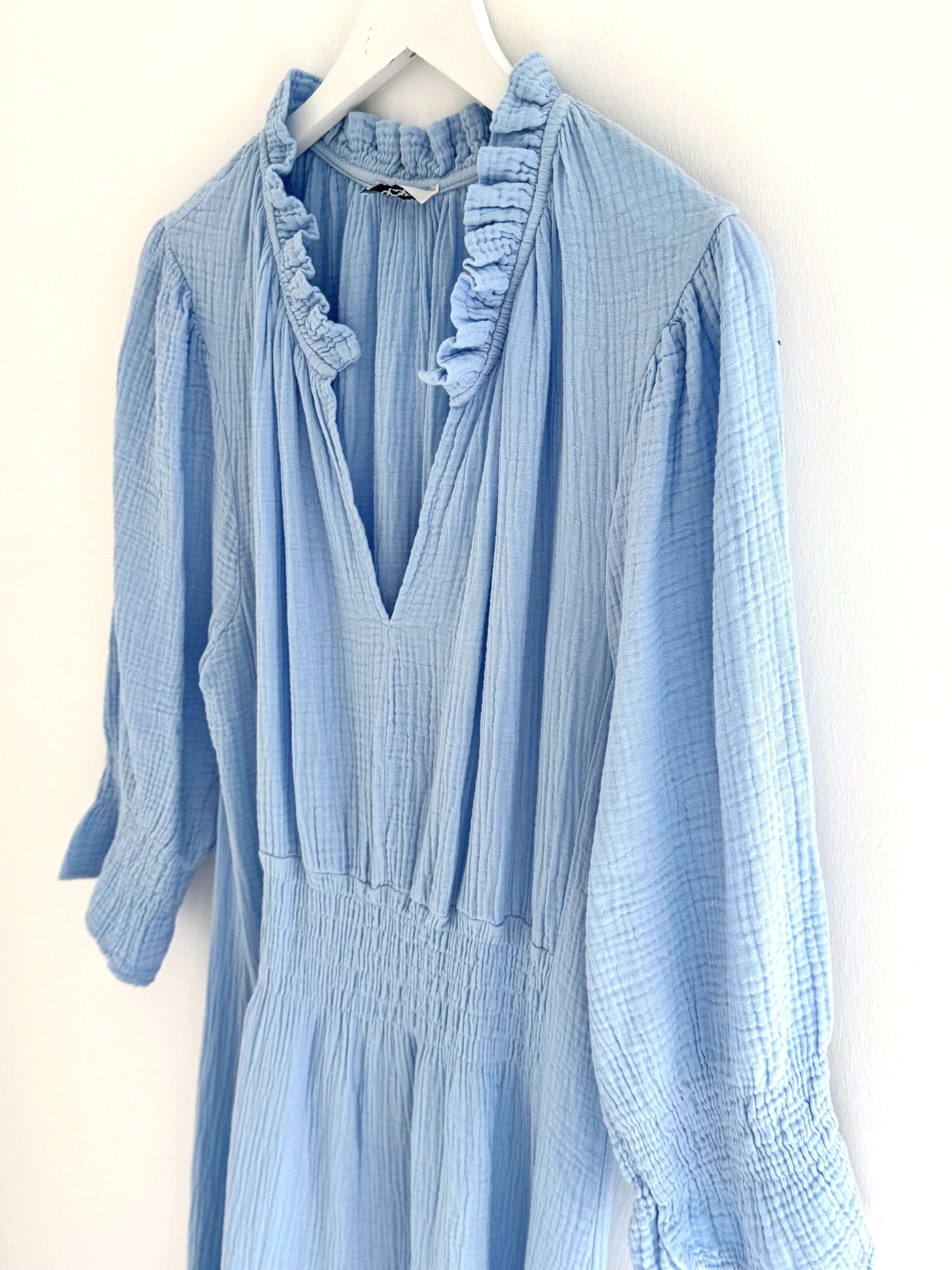 Cheesecloth Midi Dress in Blue - Image 10