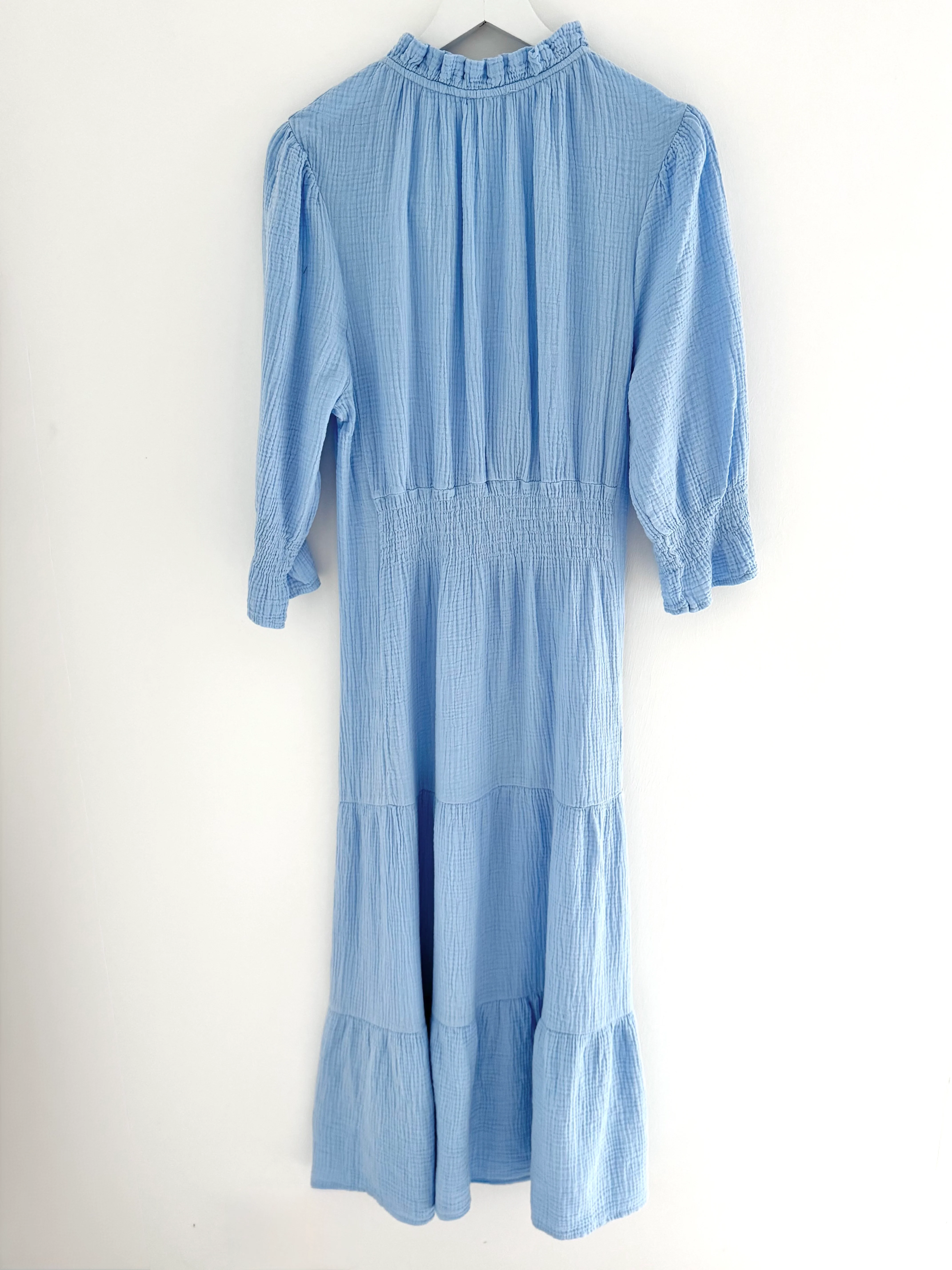 Cheesecloth Midi Dress in Blue - Image 11