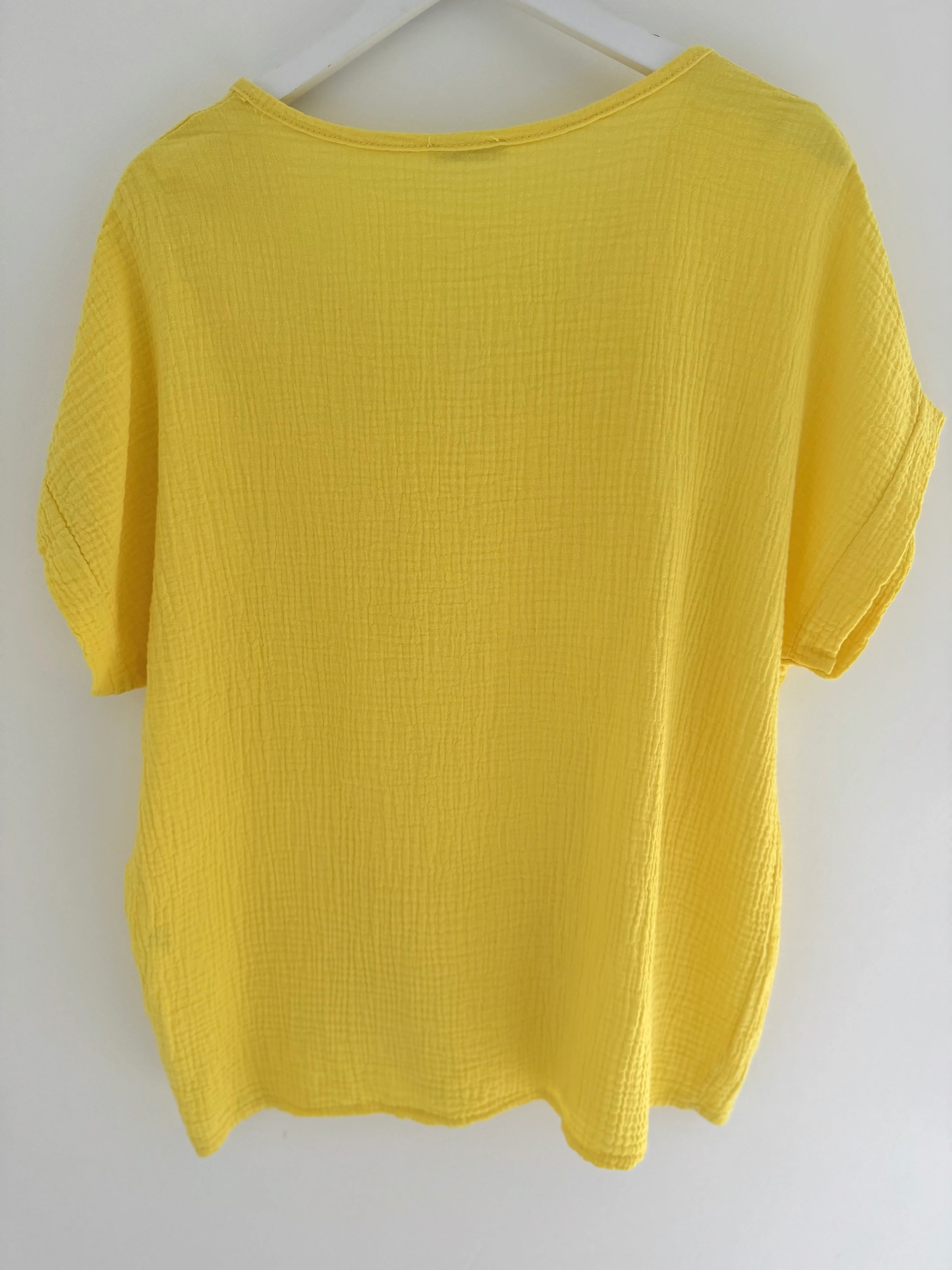 Cheesecloth Sequin Star Top in Sunshine Yellow - Image 9