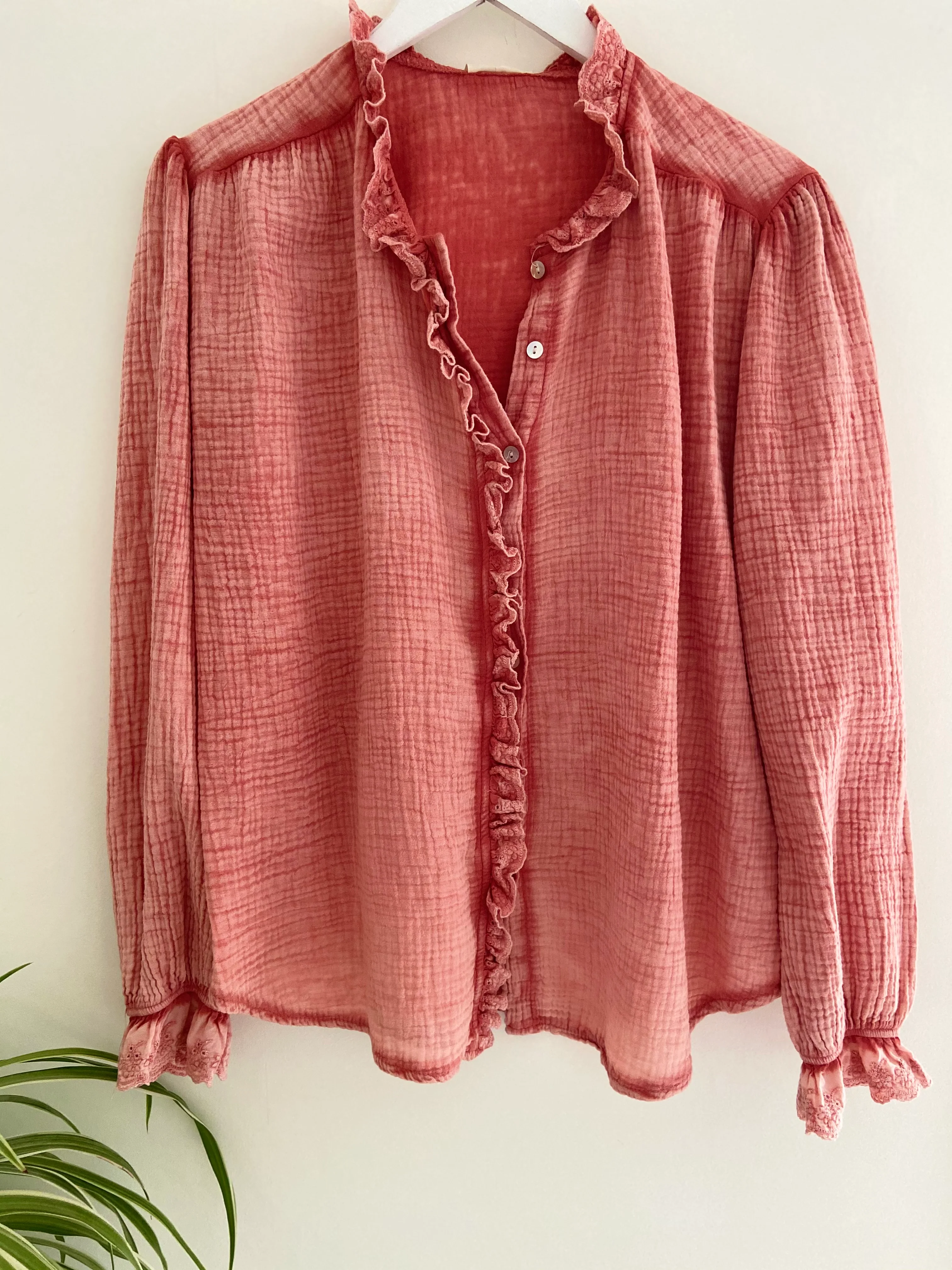Cheesecloth Shirt in Coral - Image 6