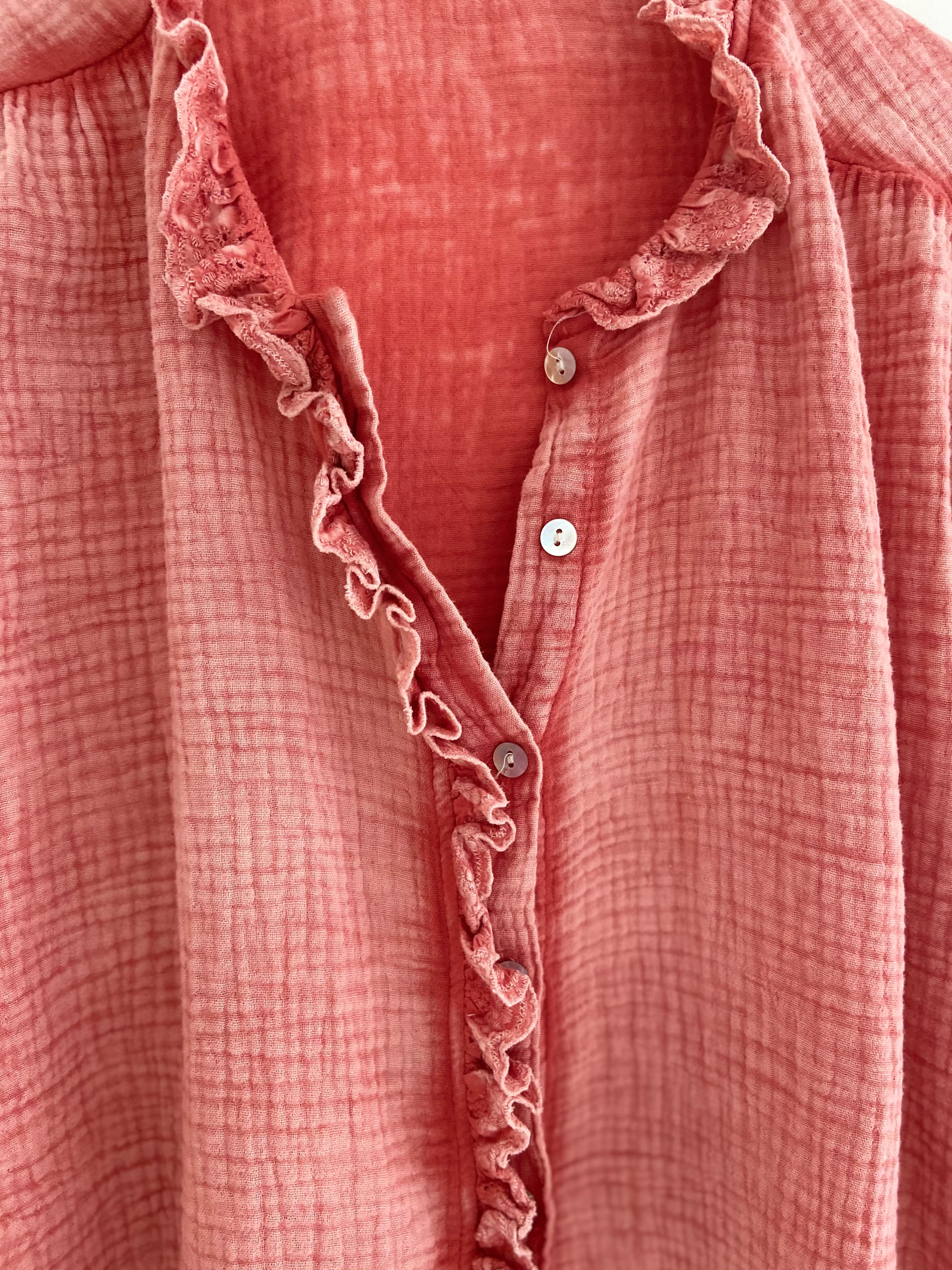 Cheesecloth Shirt in Coral - Image 9