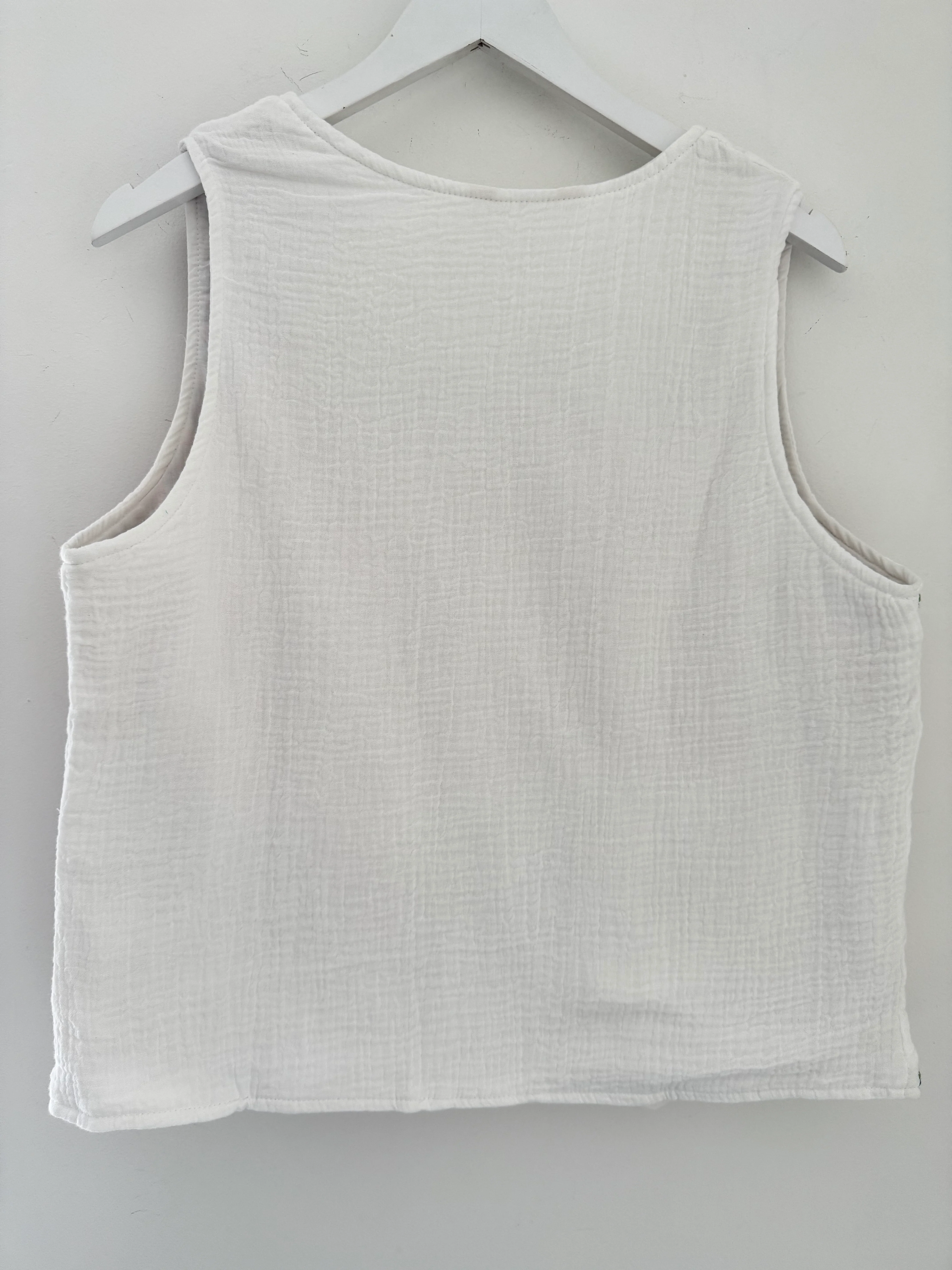 Cheesecloth Waistcoat with Embroidered Flowers - Image 10