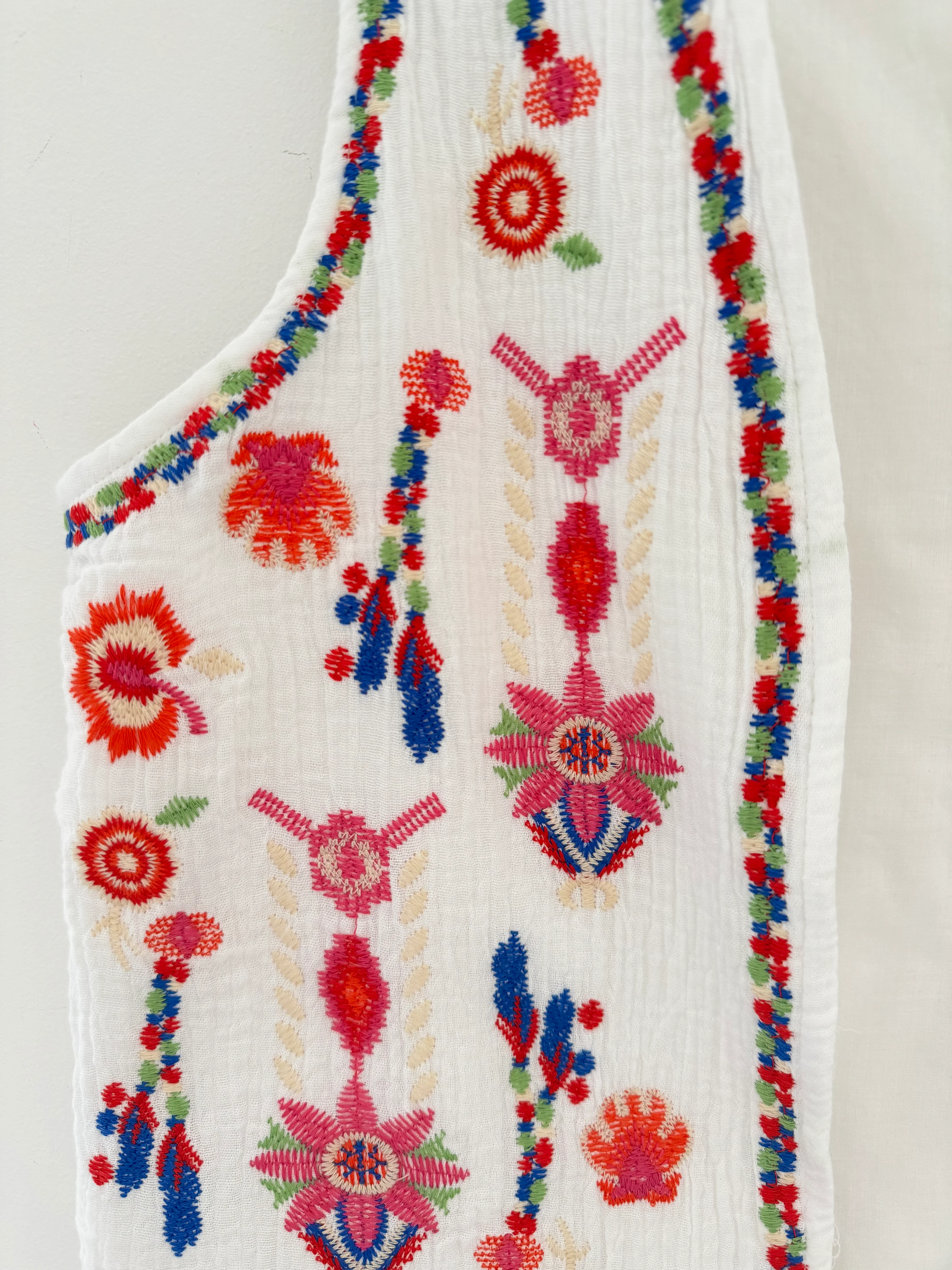 Cheesecloth Waistcoat with Embroidered Flowers - Image 9