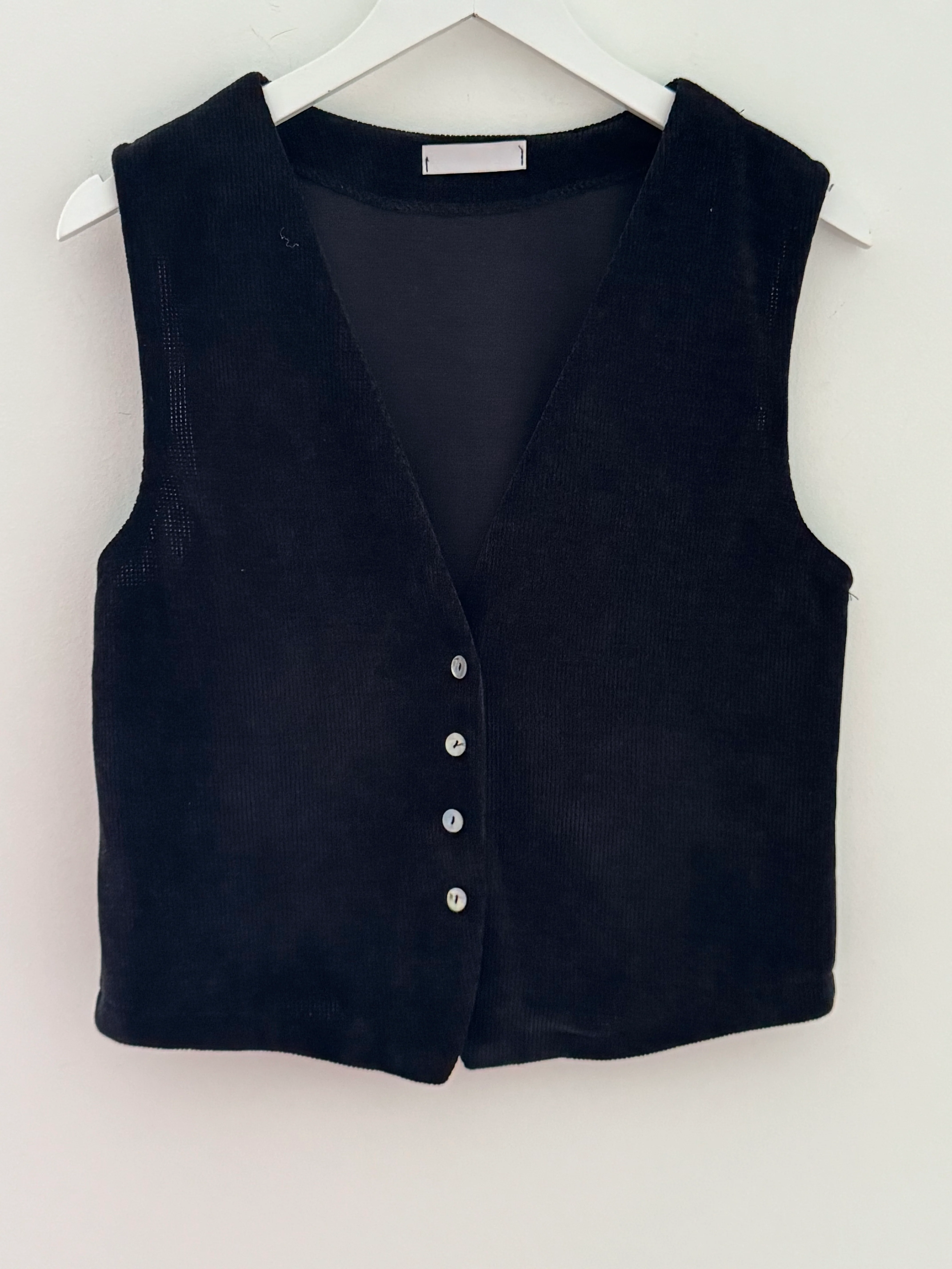 Chenille Waistcoat in Black - Image 6