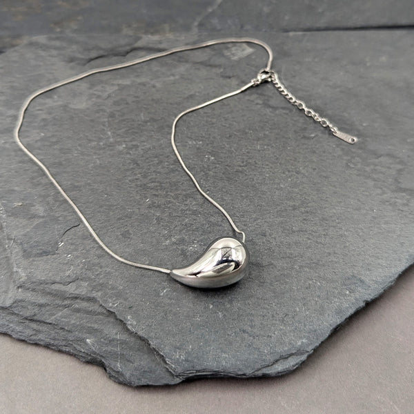 Contemporary Drop Pendant in Stainless Steel