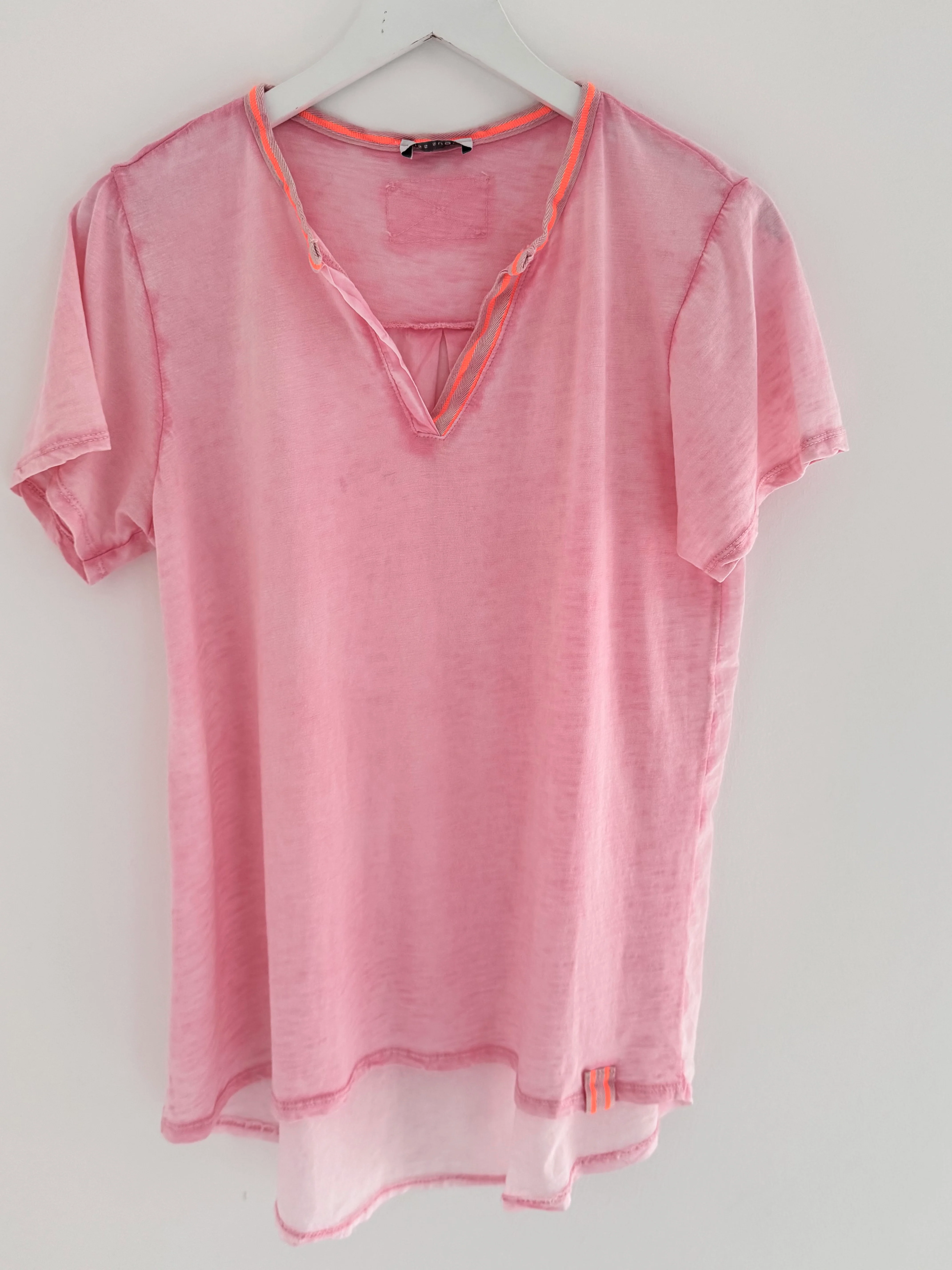 Cotton Top with Neon Trim in Pink - Image 8