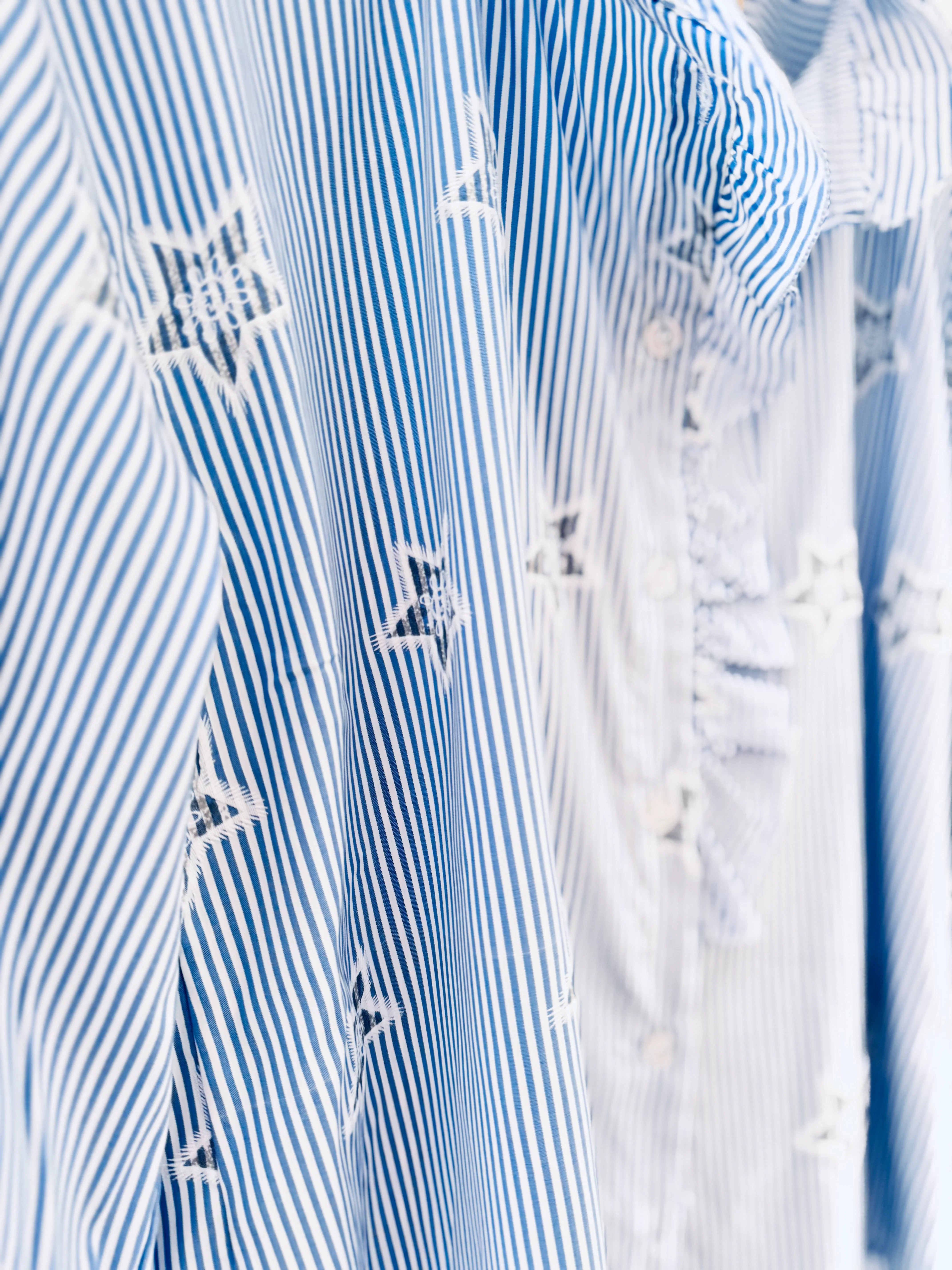 Crisp Blue & White Stripe Shirt with Stars - Image 8