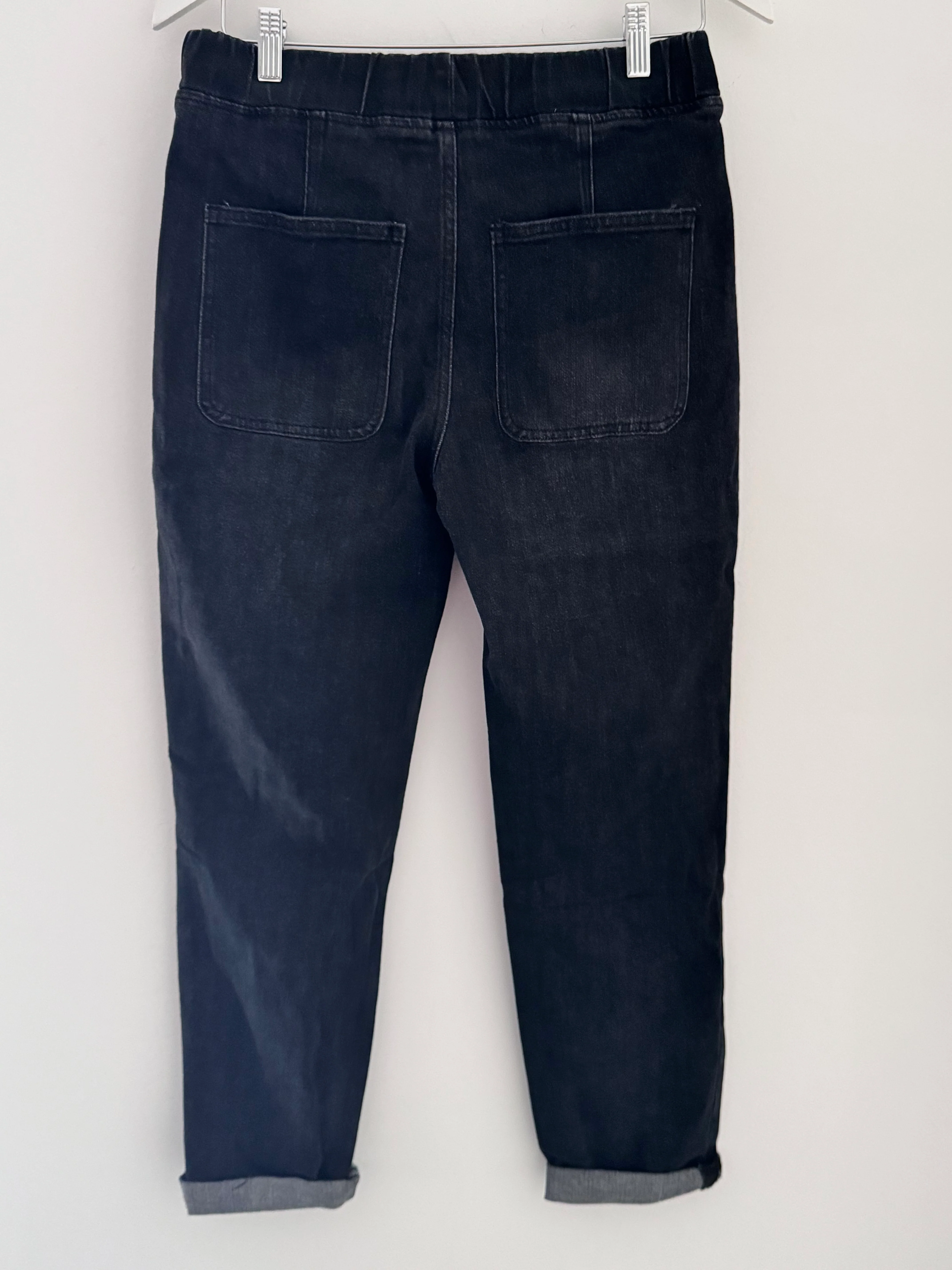 Double Pocket Jean Joggers in Washed Black - Image 16