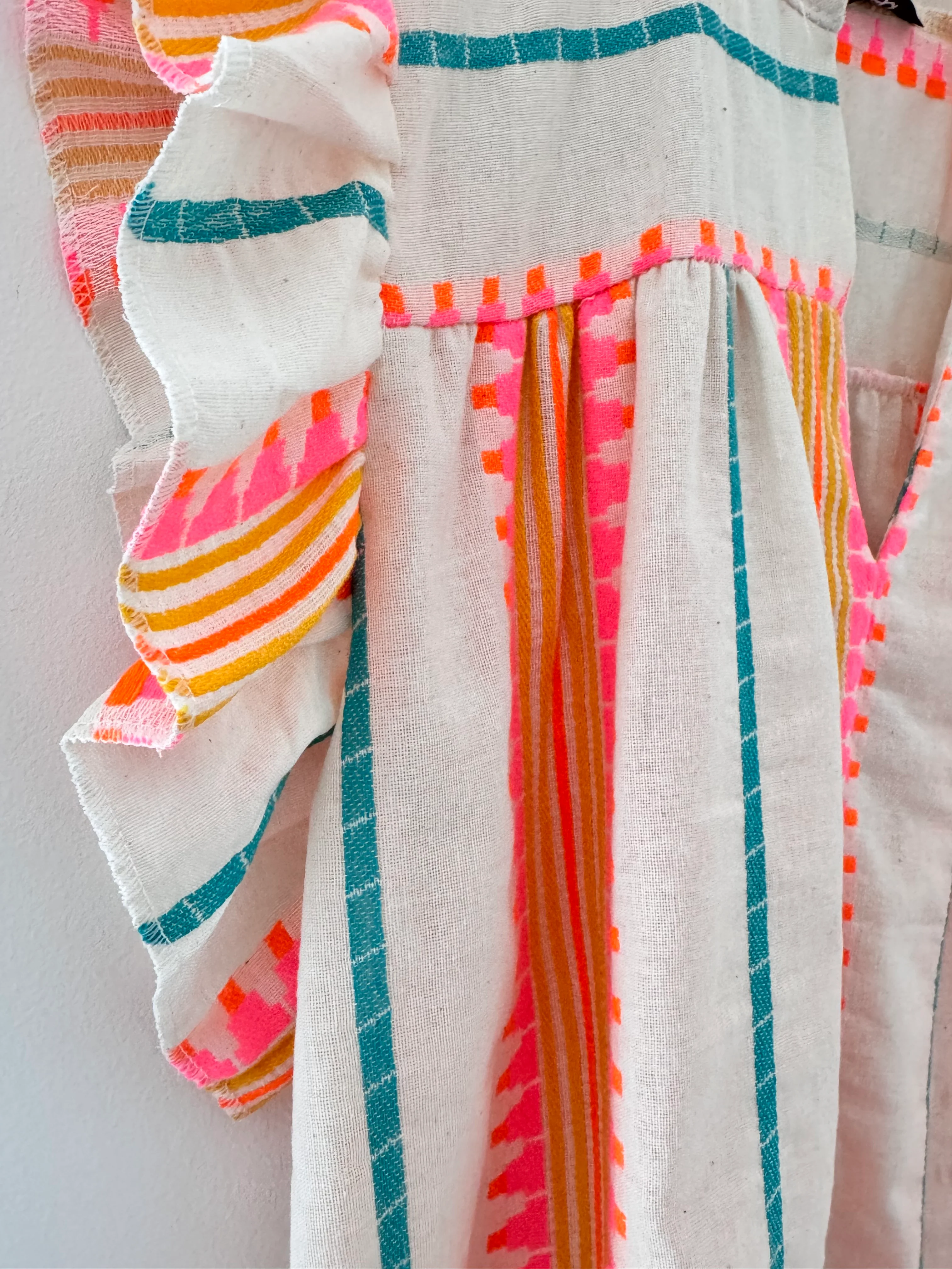 Embroidered Top in Pink & Neon - Image 8