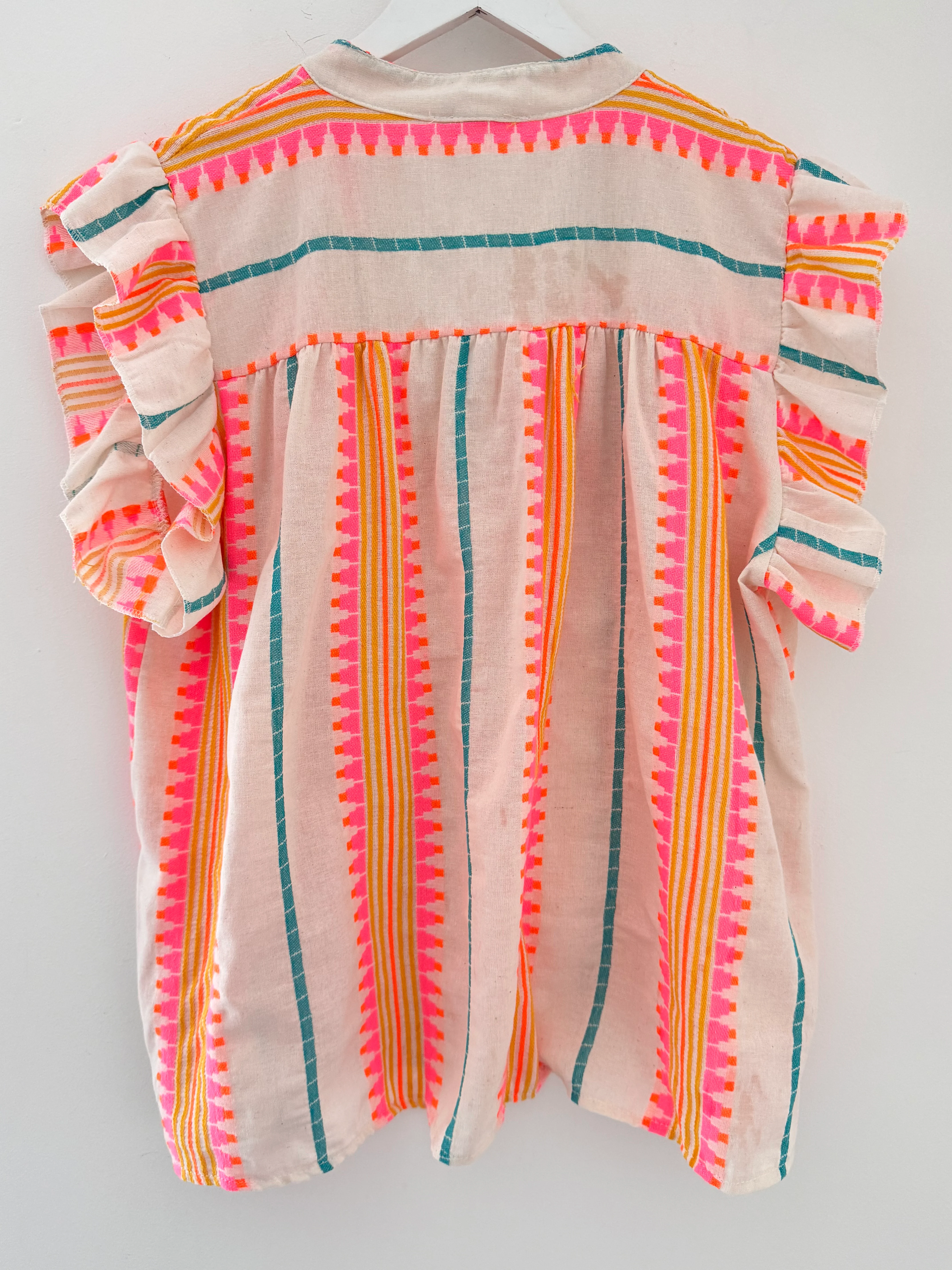 Embroidered Top in Pink & Neon - Image 9