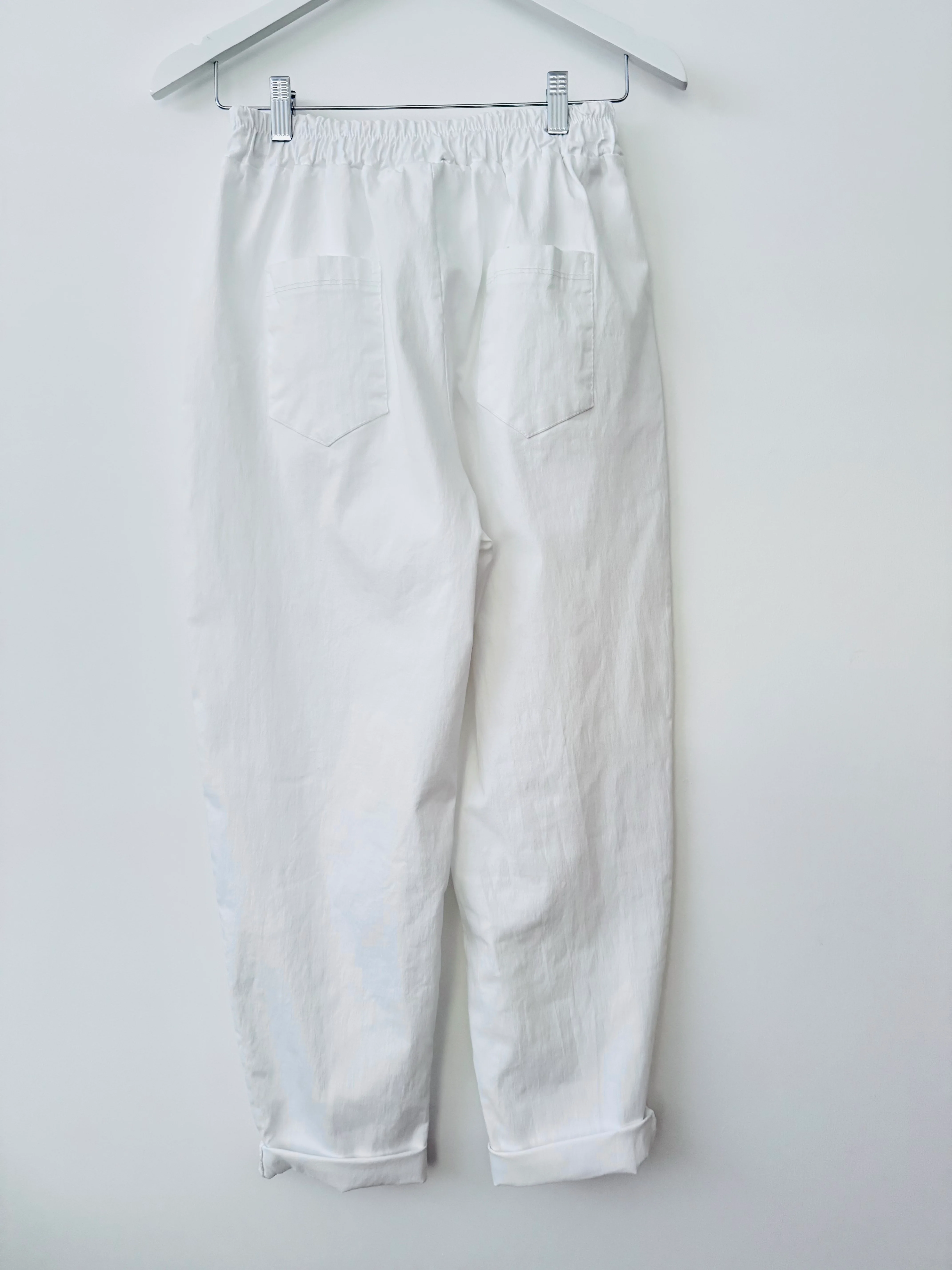 Engineered Boyfriend Joggers in White - Image 6