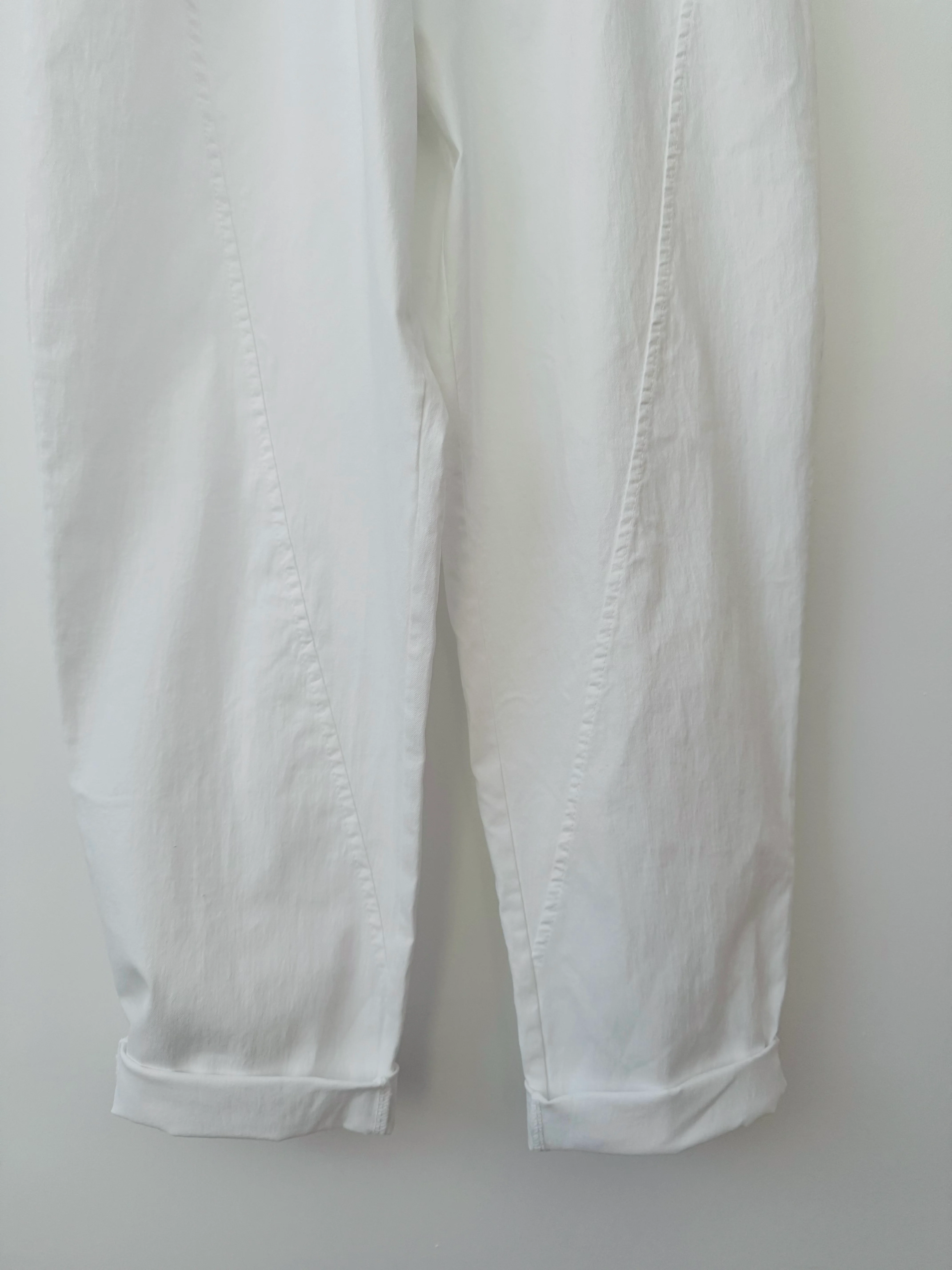 Engineered Boyfriend Joggers in White - Image 7