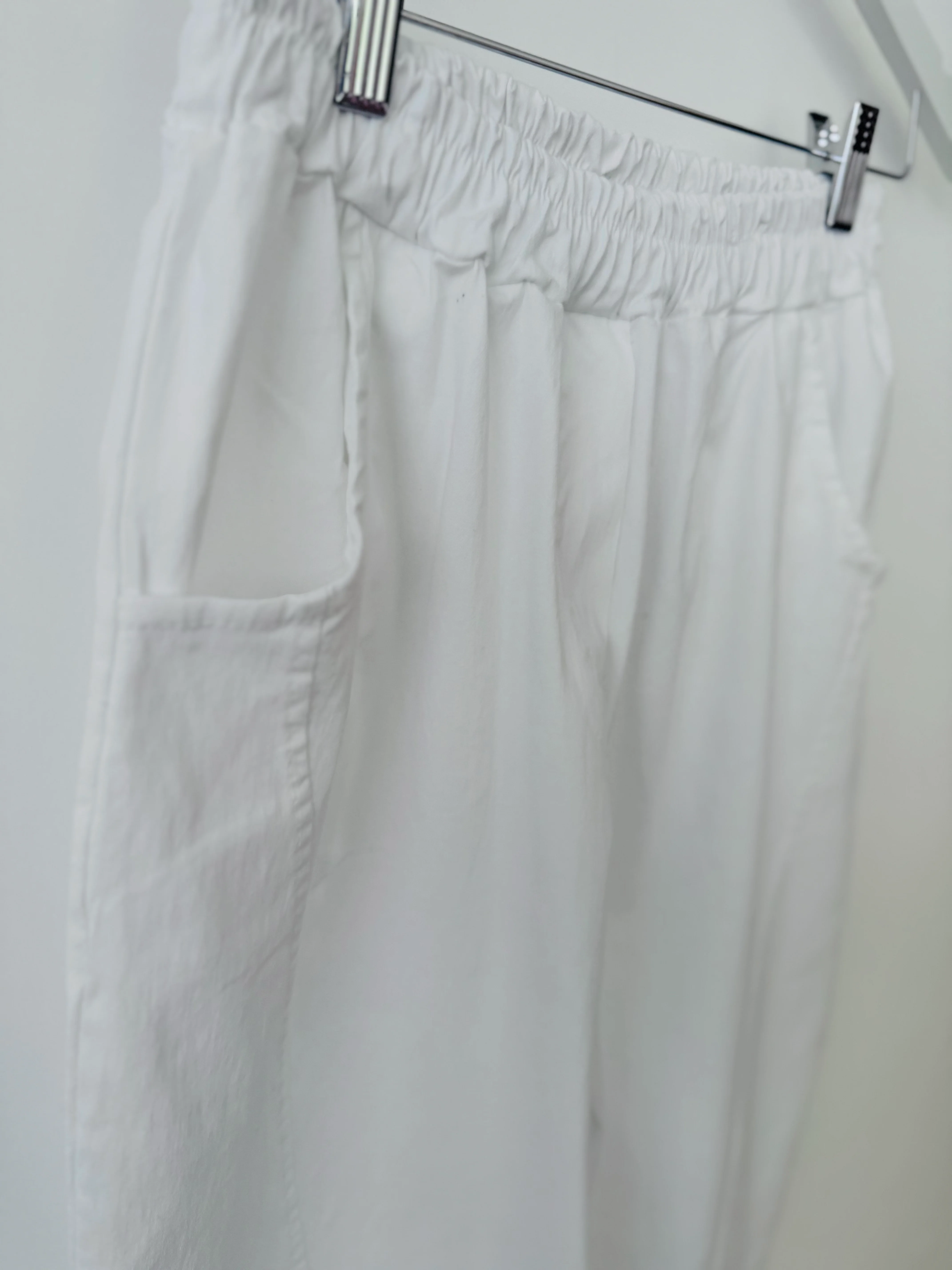 Engineered Boyfriend Joggers in White - Image 8