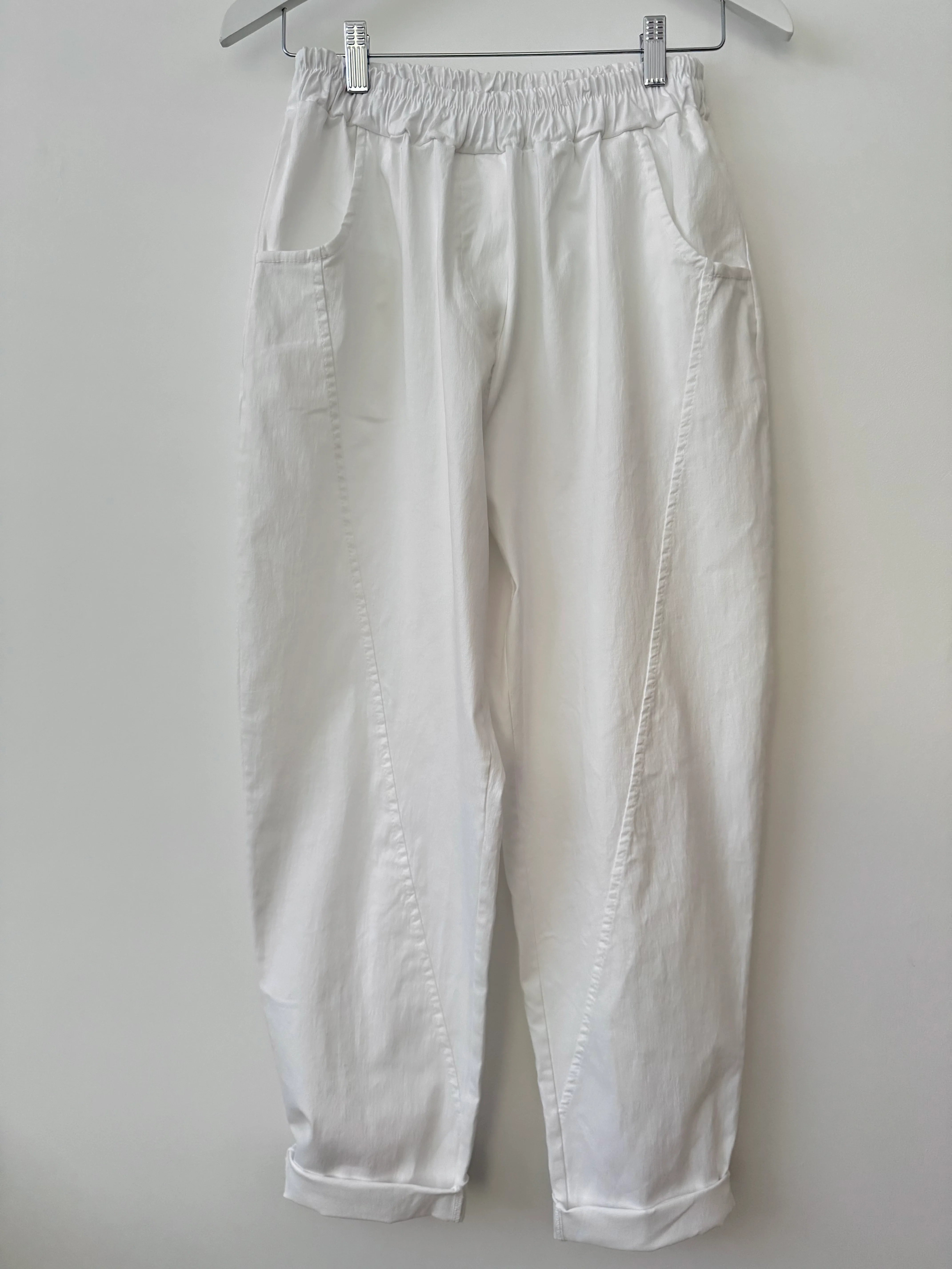 Engineered Boyfriend Joggers in White - Image 9