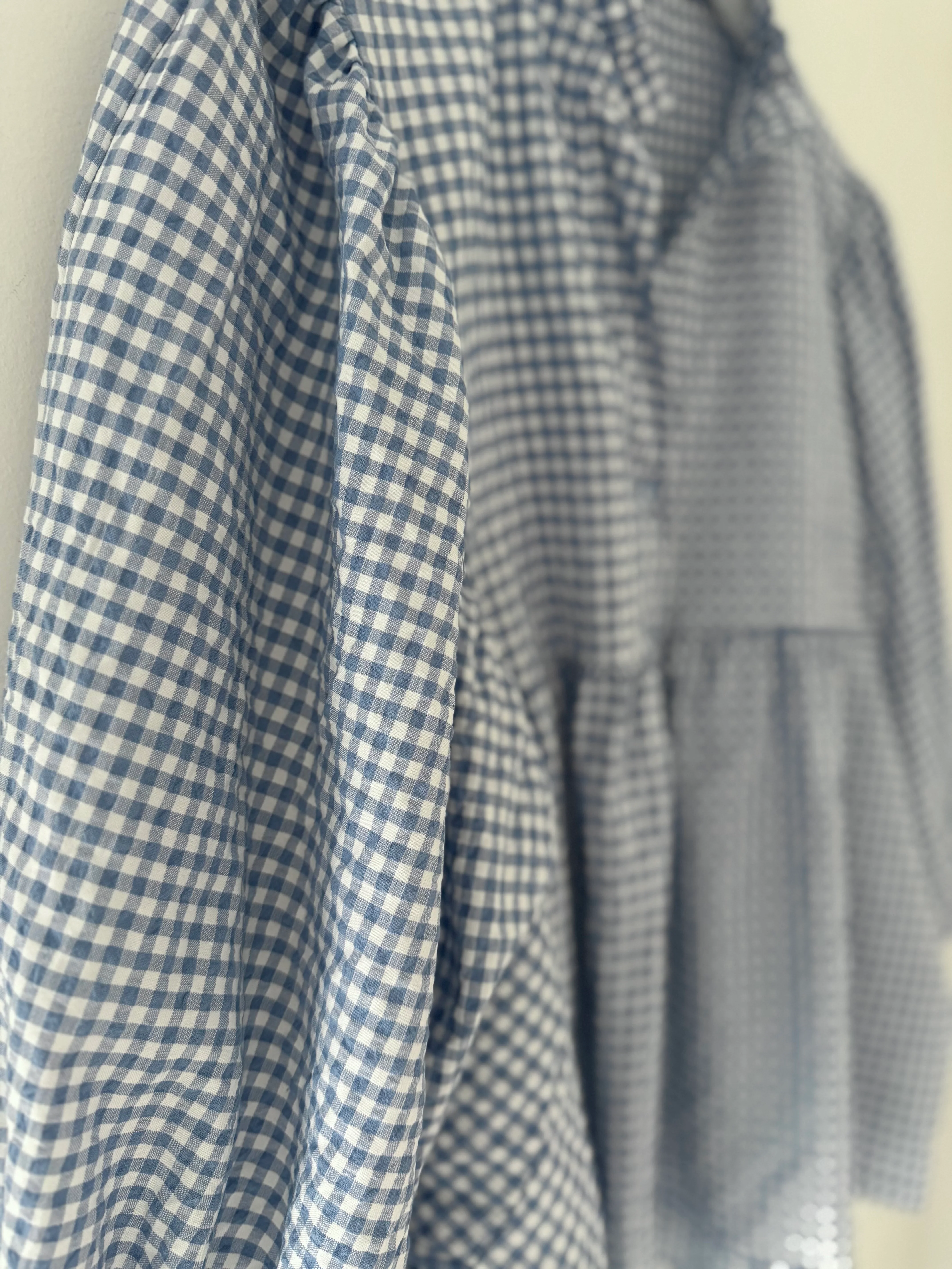 Gingham Seersucker Blouse in Blue - Image 8