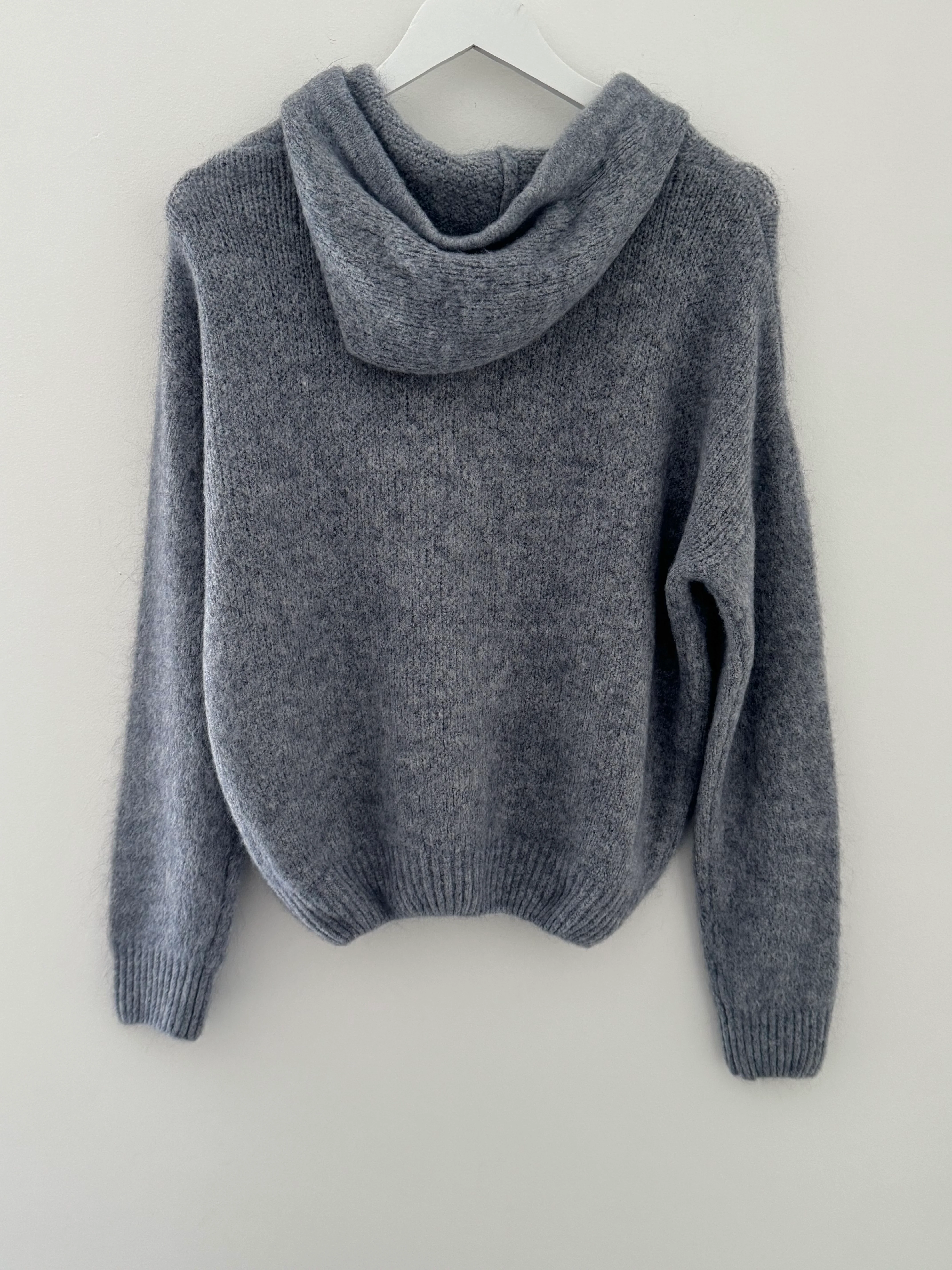 Hooded Mohair Jumper in Charcoal - Image 11