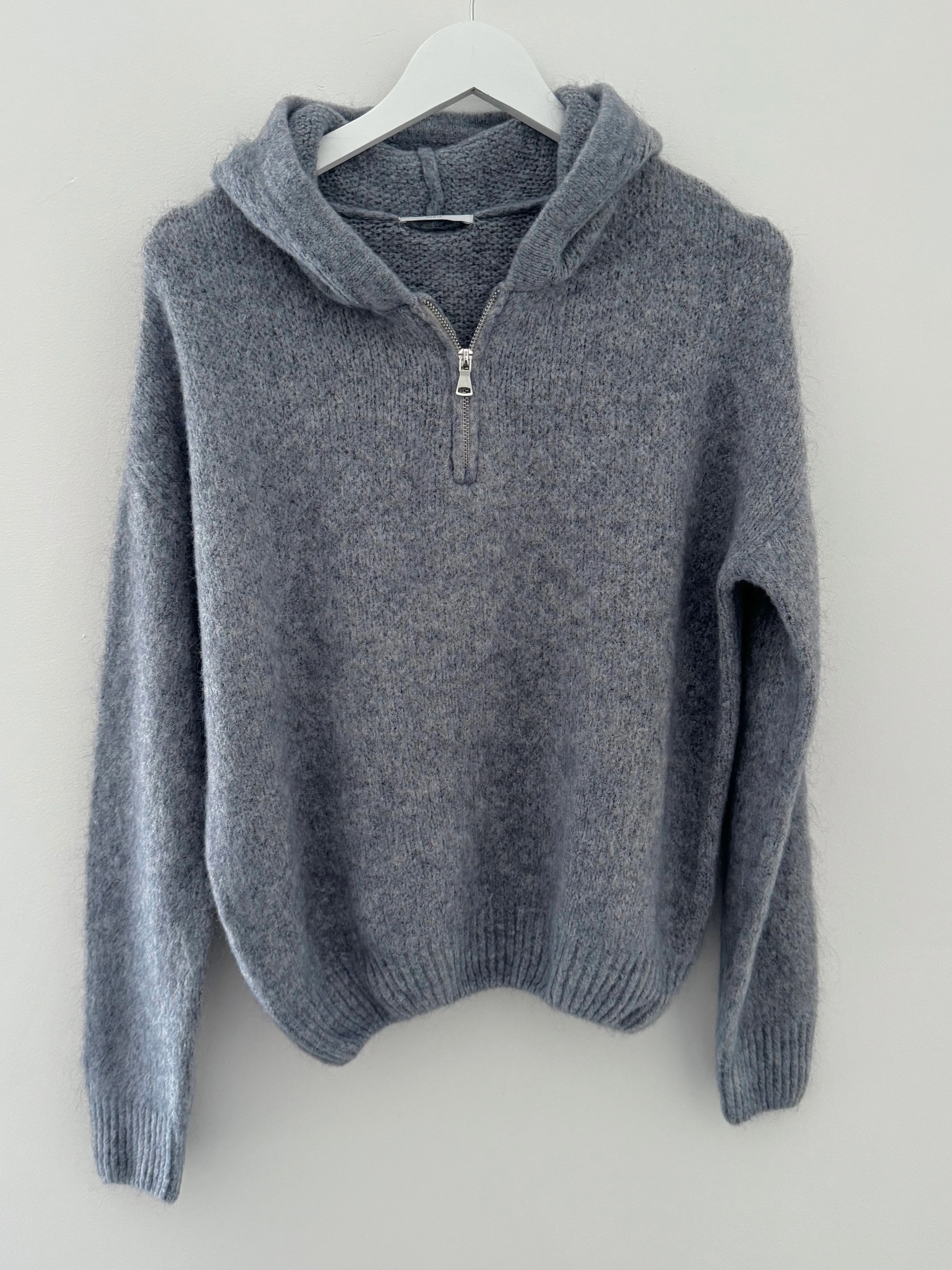 Hooded Mohair Jumper in Charcoal - Image 9