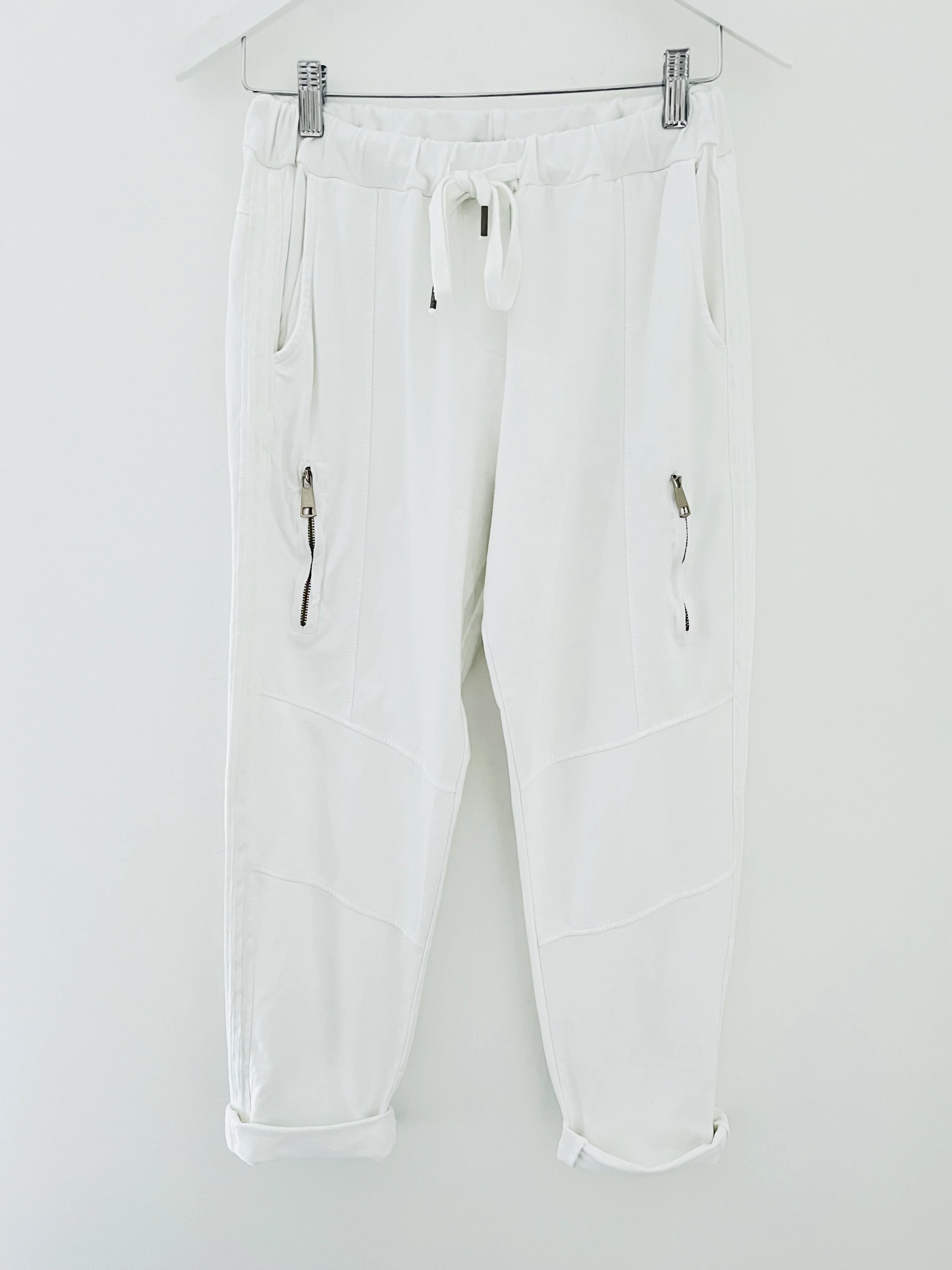 Jersey Stretch Joggers in White - Image 7