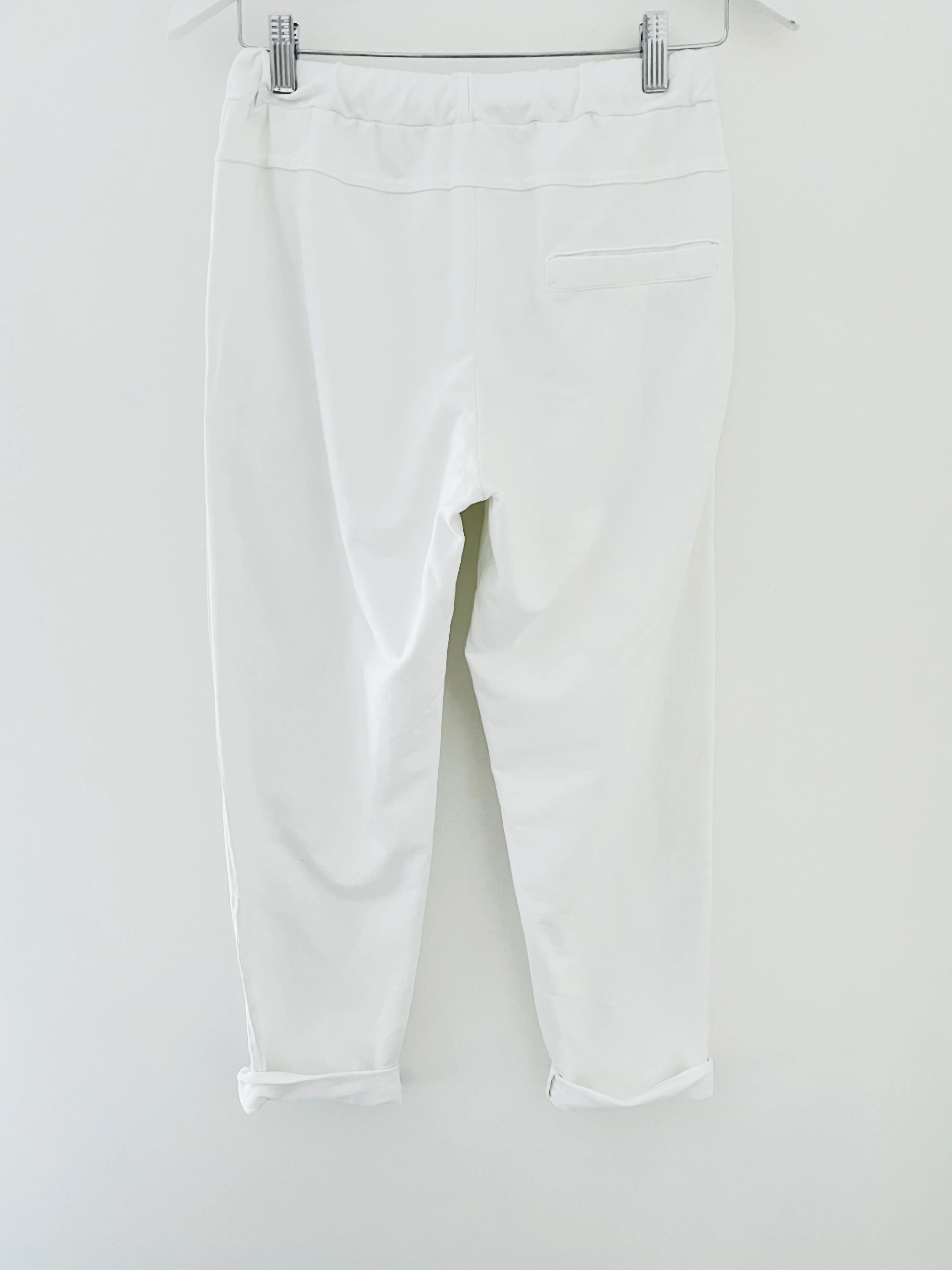 Jersey Stretch Joggers in White - Image 9