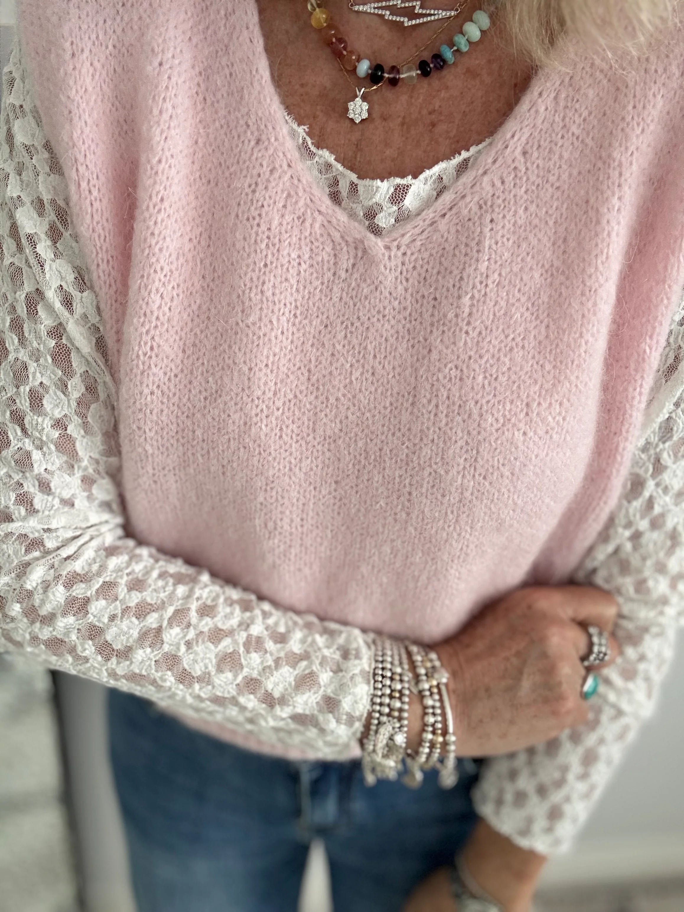 Kid Mohair Tank in Baby Pink - Image 2