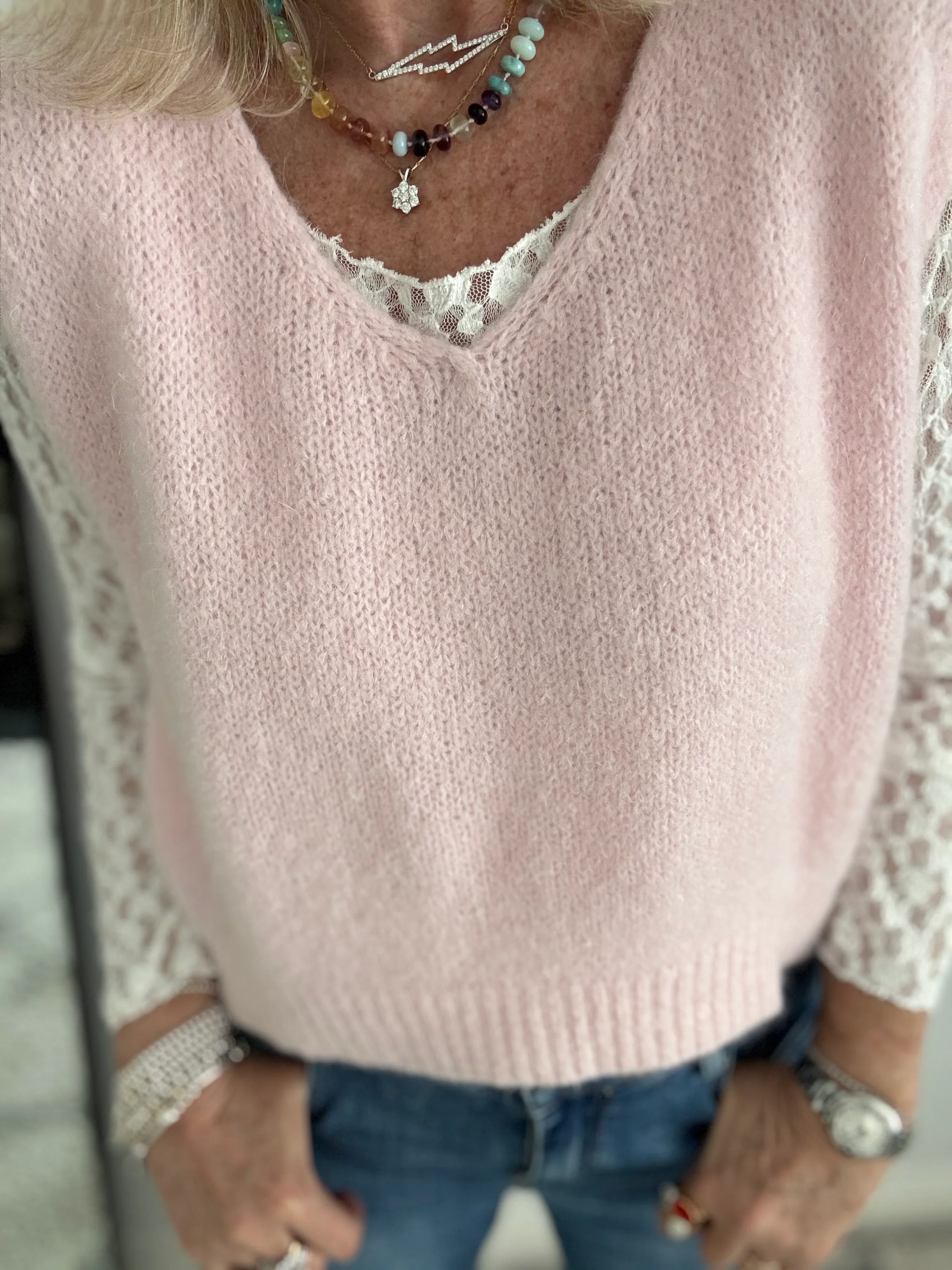 Kid Mohair Tank in Baby Pink - Image 4
