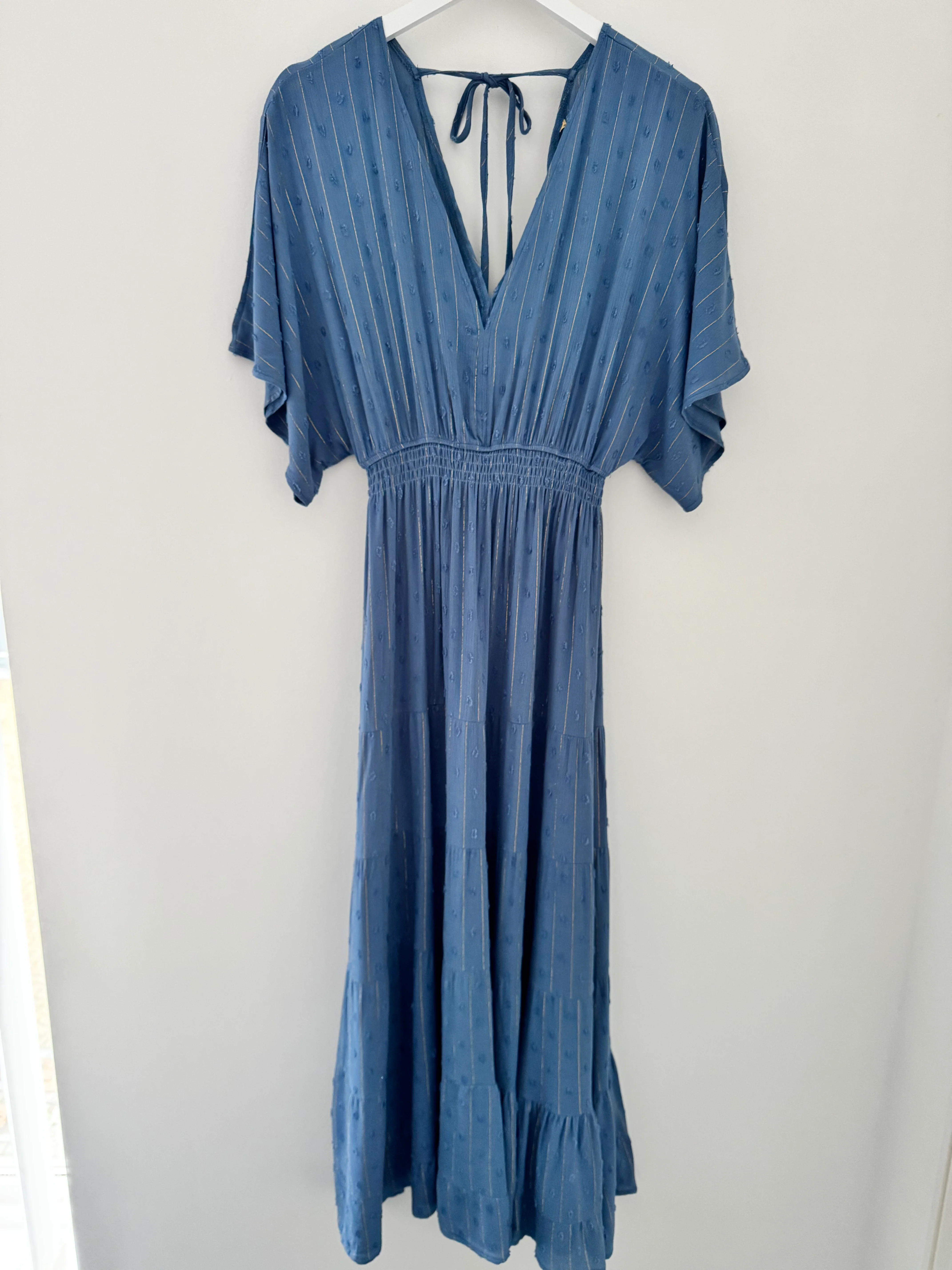 Kimono Midi Dress in Blue - Image 6