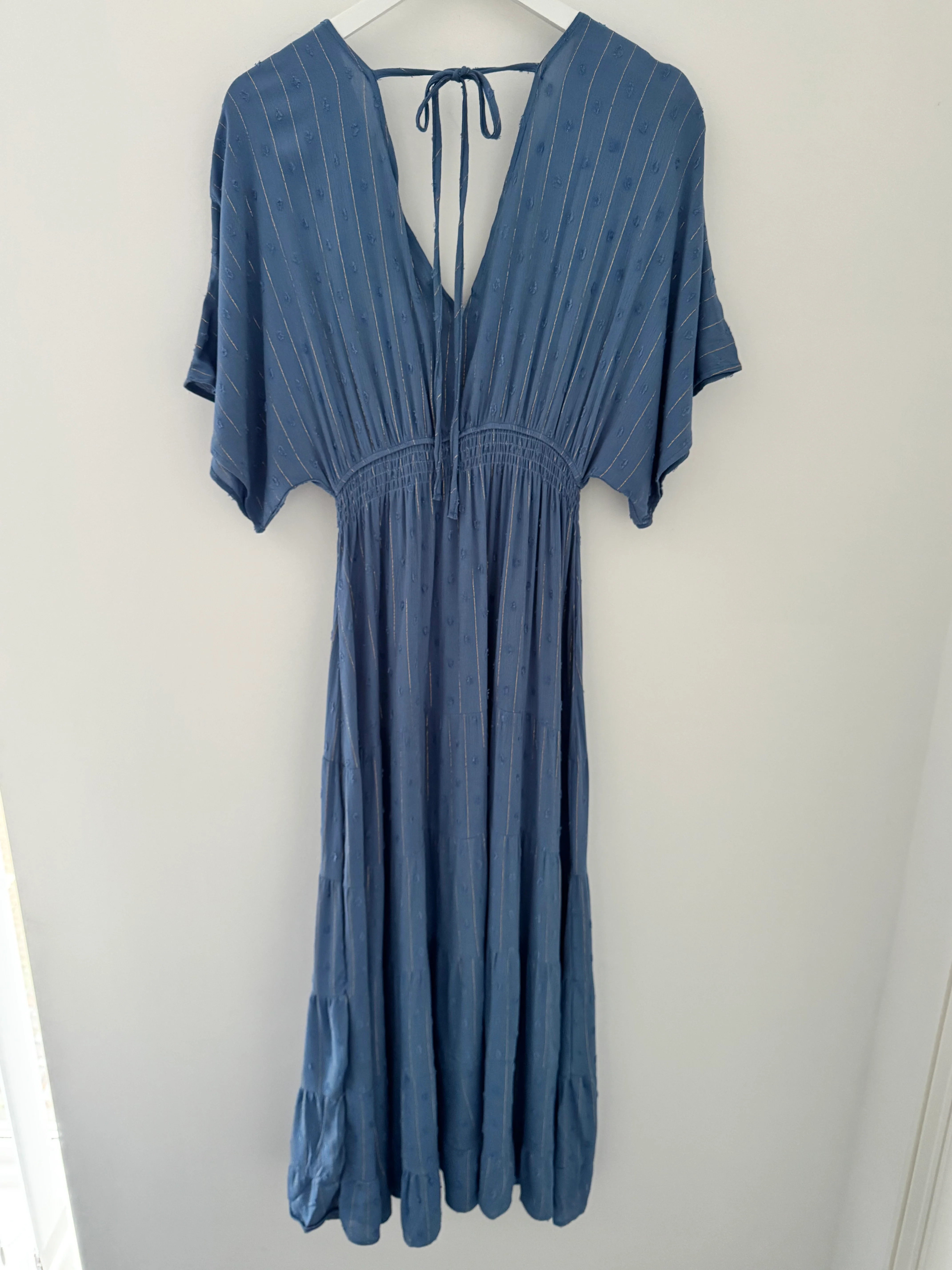Kimono Midi Dress in Blue - Image 8