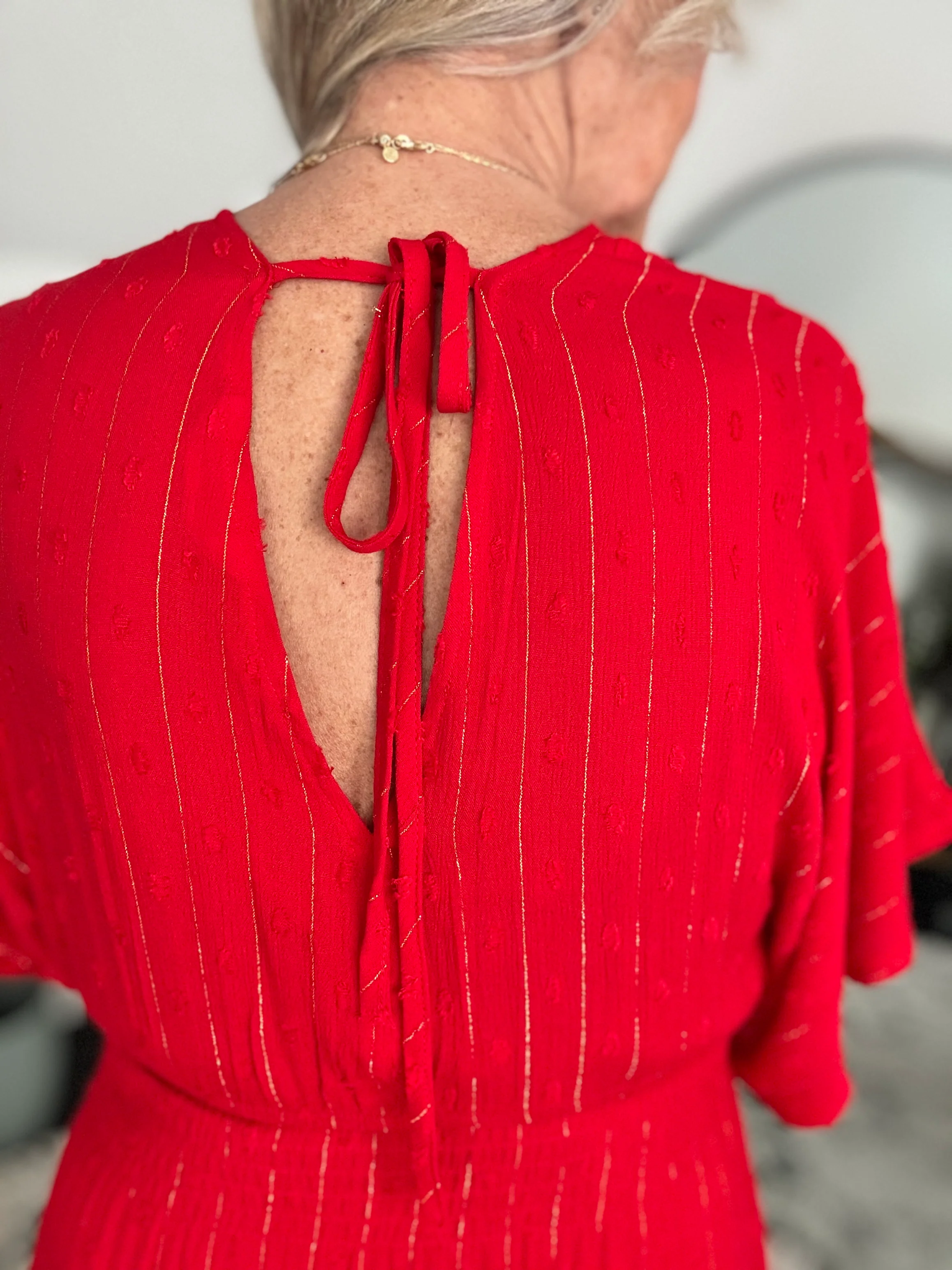 Kimono Midi Dress in Red - Image 10