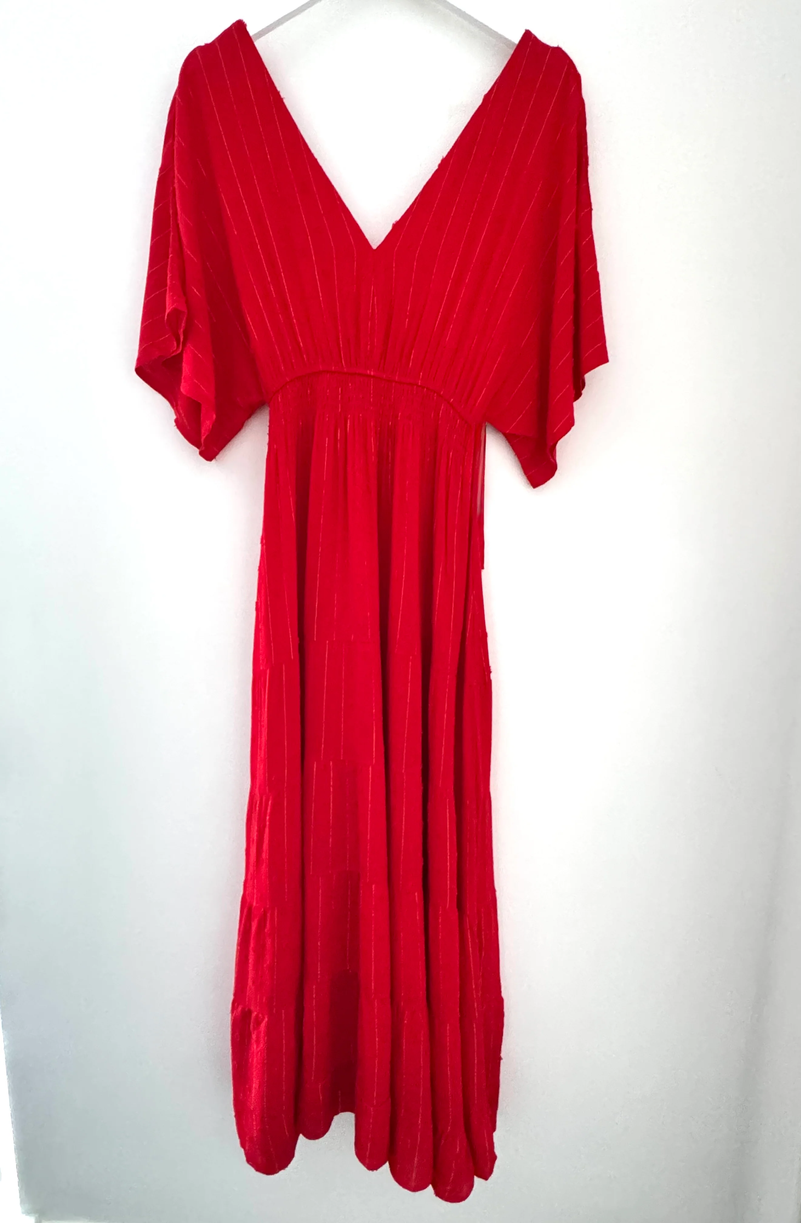 Kimono Midi Dress in Red - Image 11