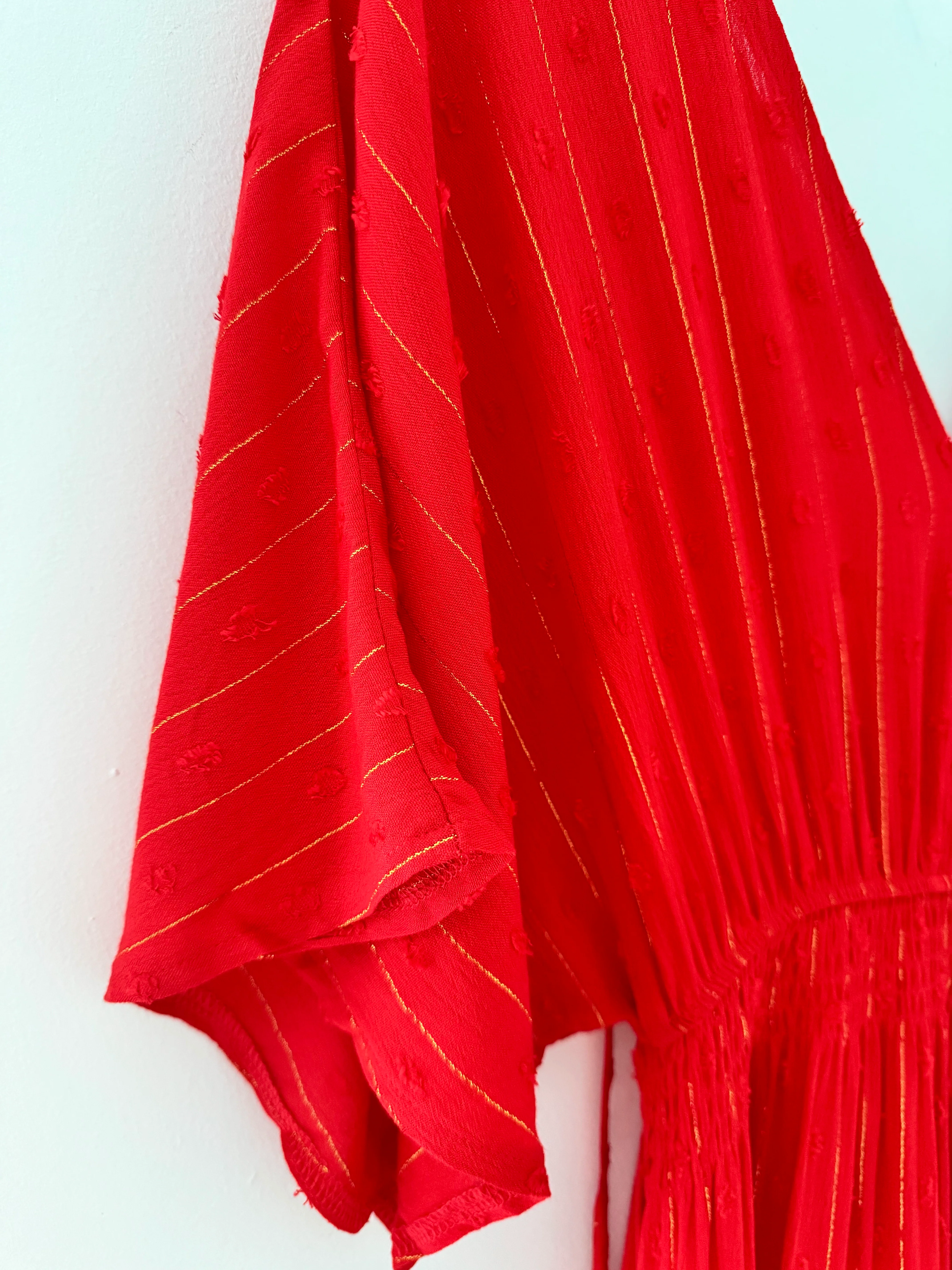Kimono Midi Dress in Red - Image 12