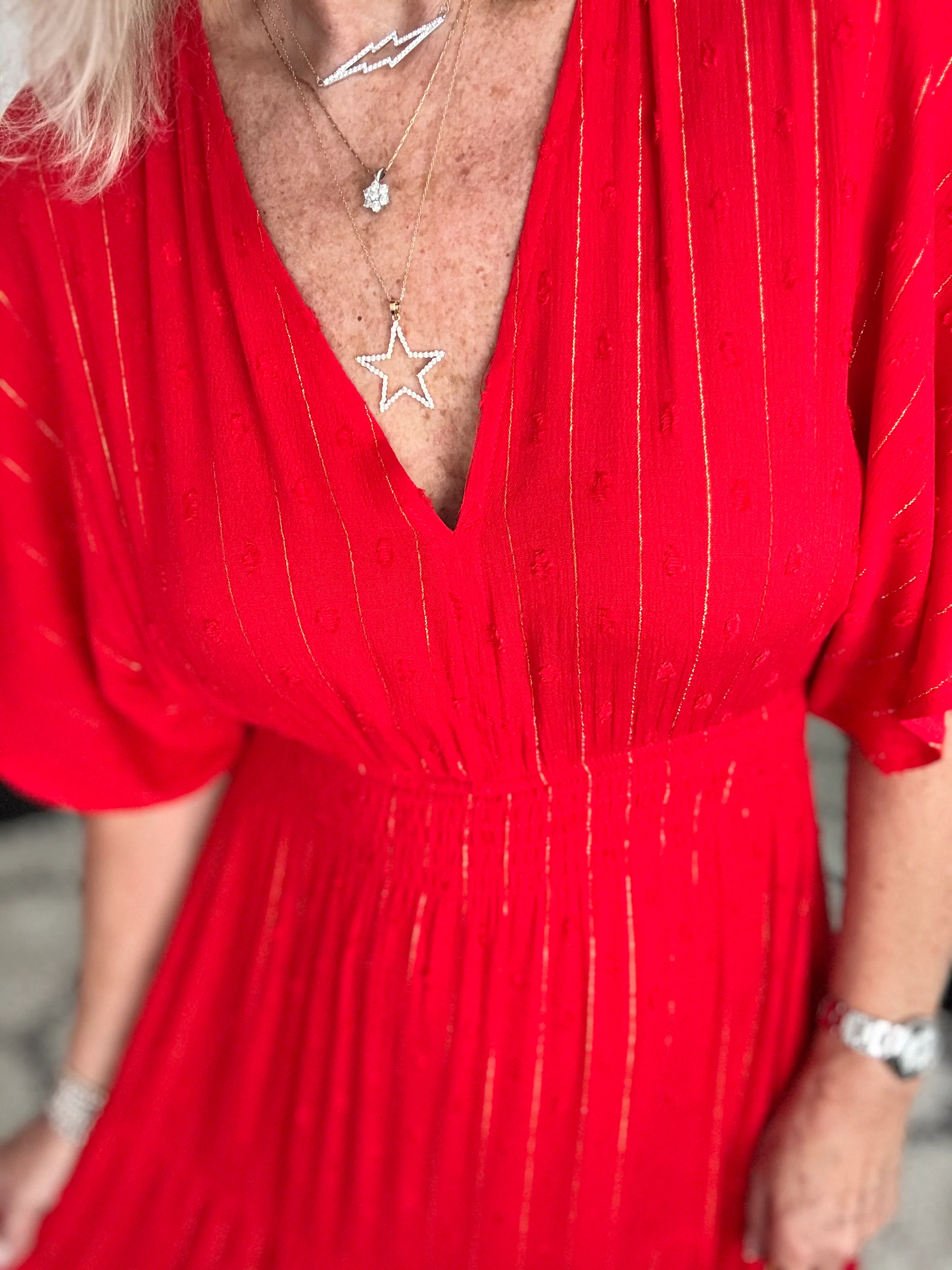 Kimono Midi Dress in Red - Image 7