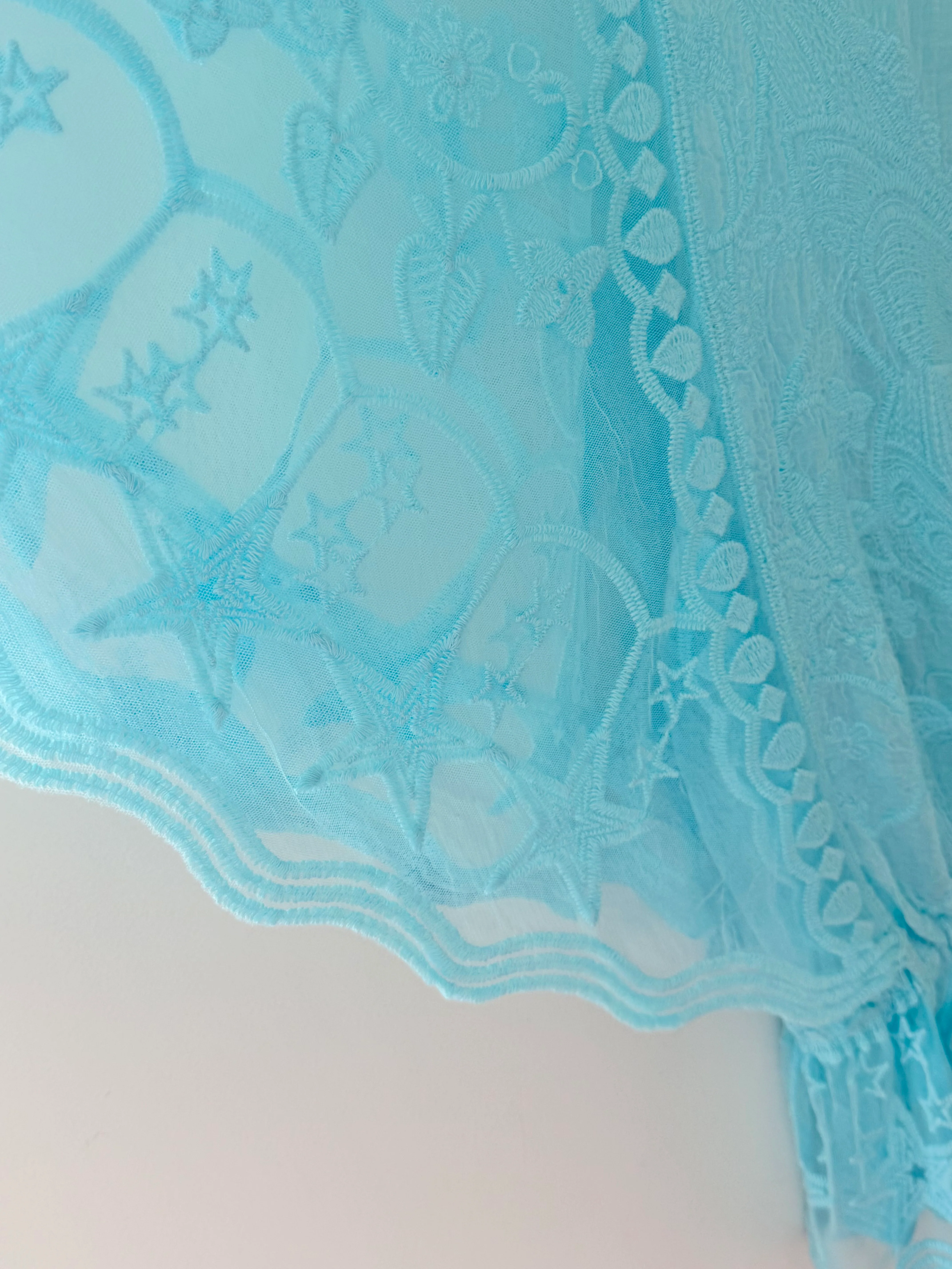 Lace Butterfly & Star Top in Aqua - Image 7