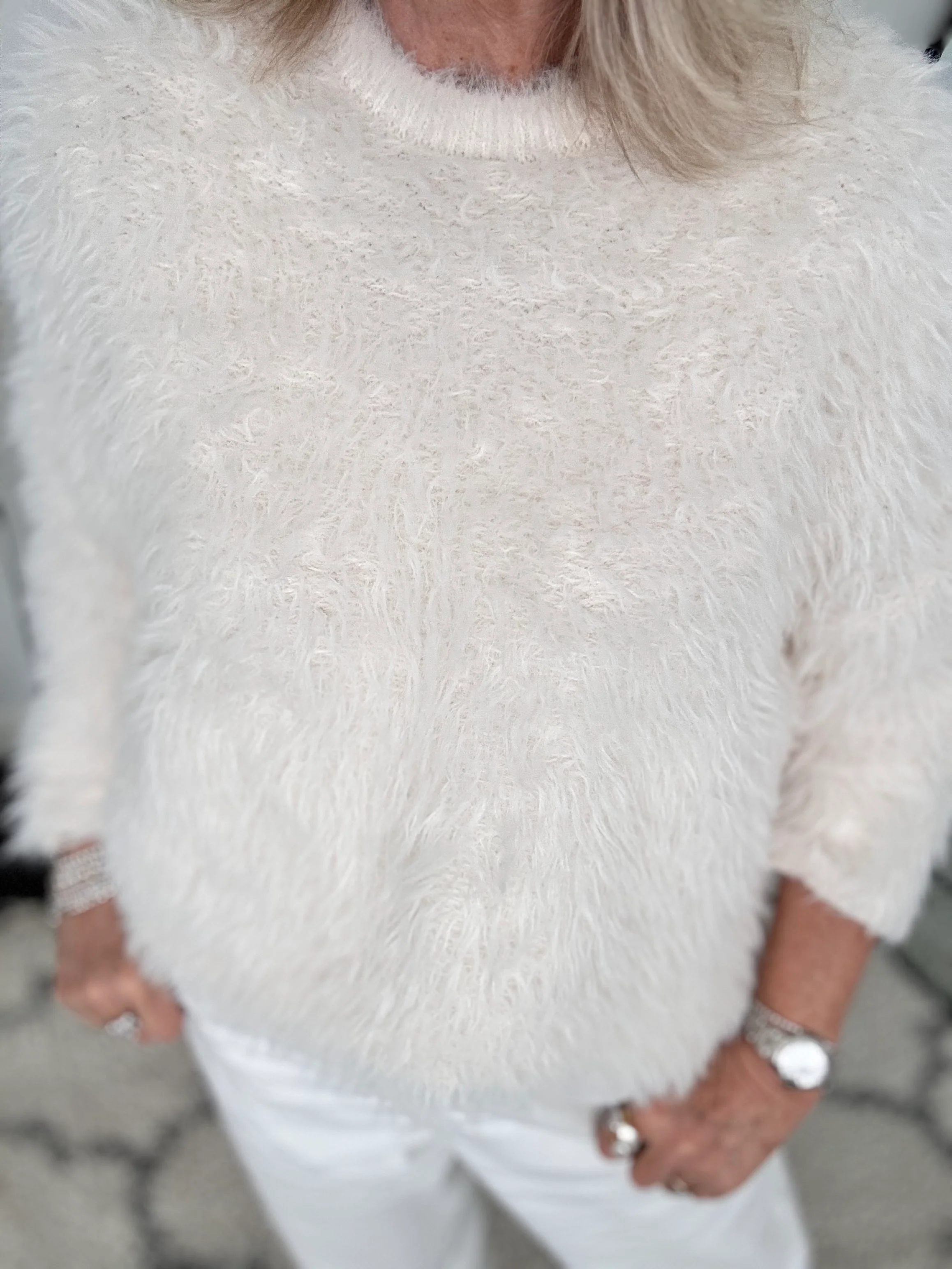 Light Furry Jumper in Vanilla - Image 6