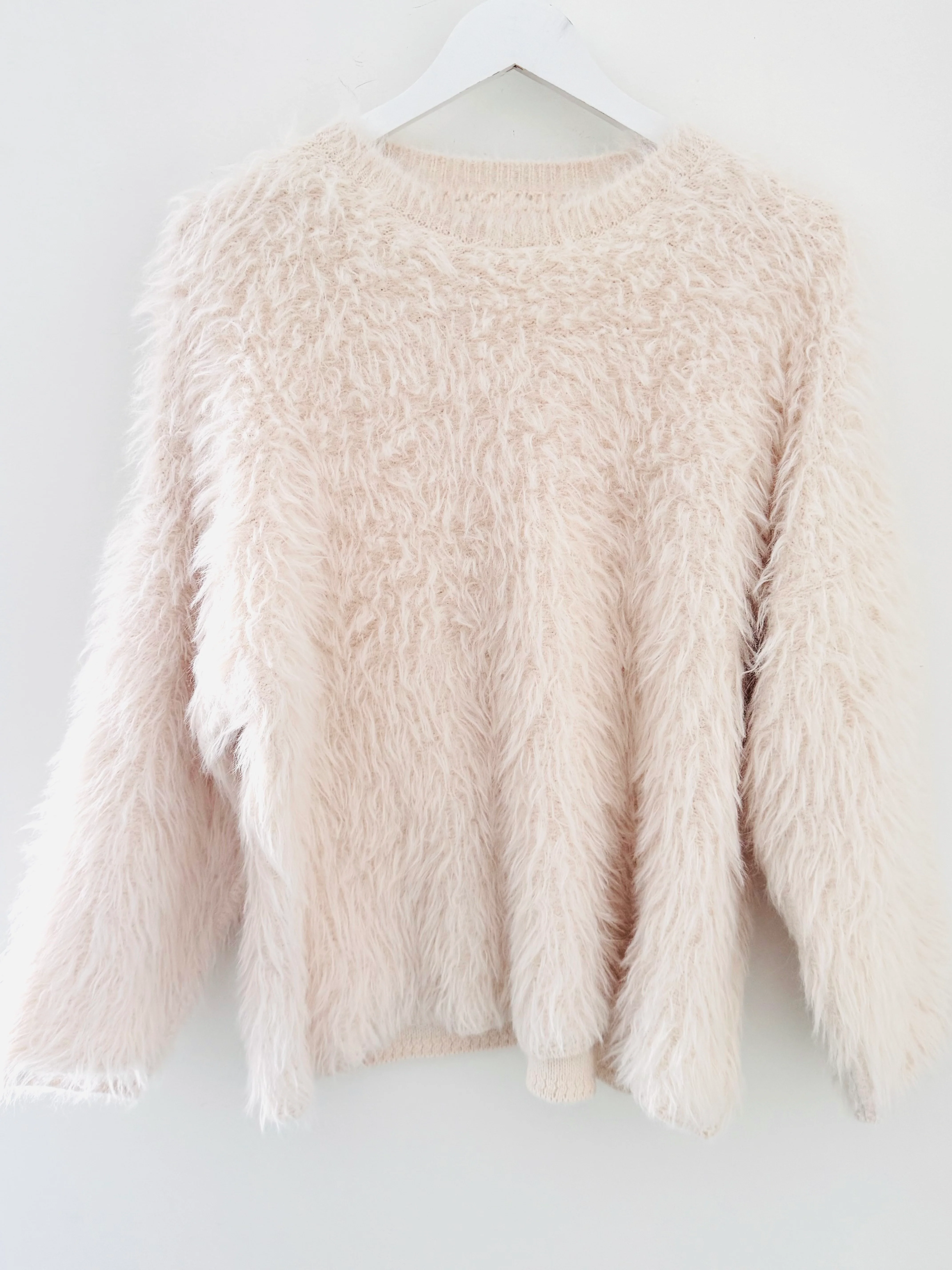 Light Furry Jumper in Vanilla - Image 7