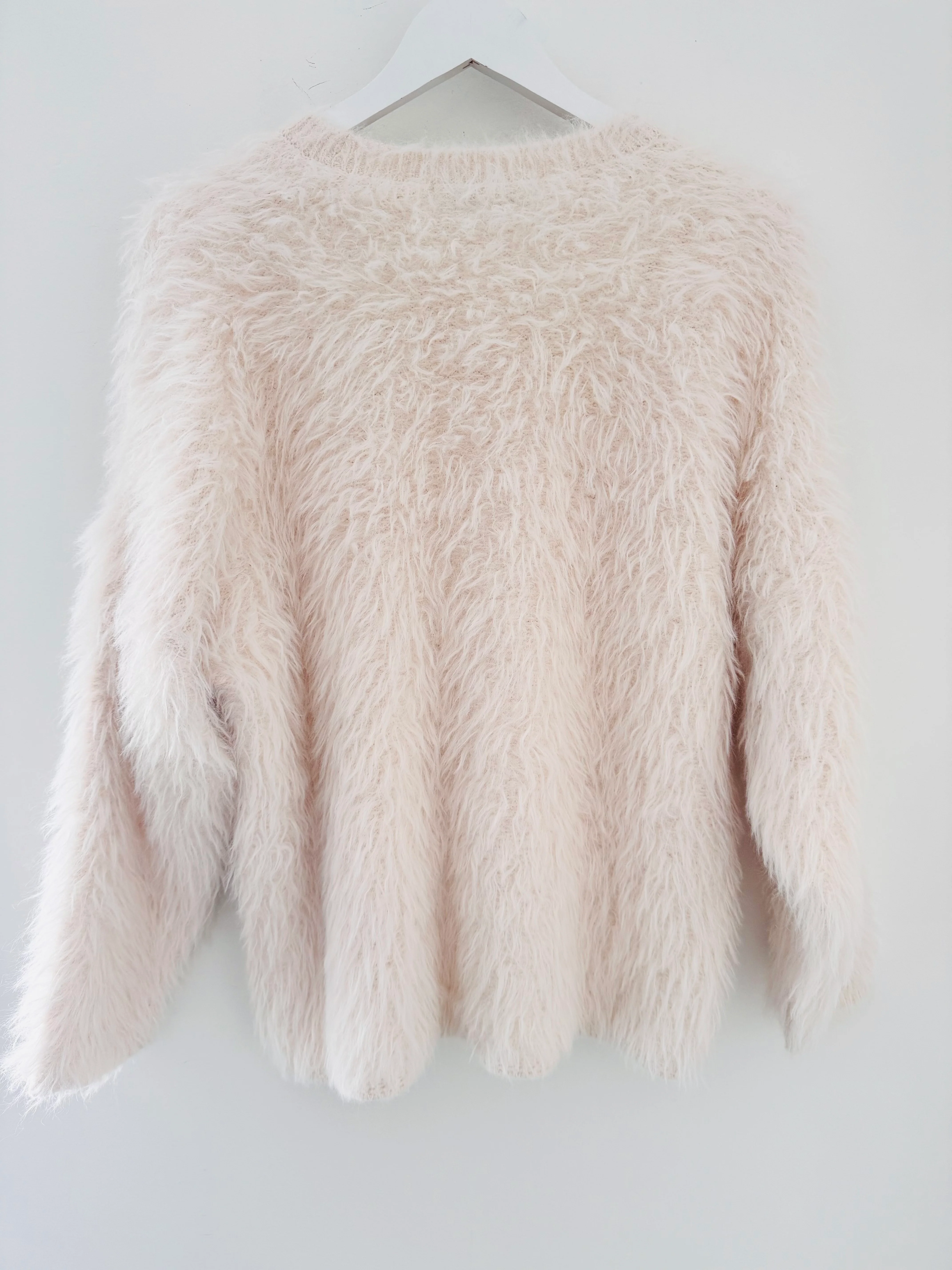 Light Furry Jumper in Vanilla - Image 9