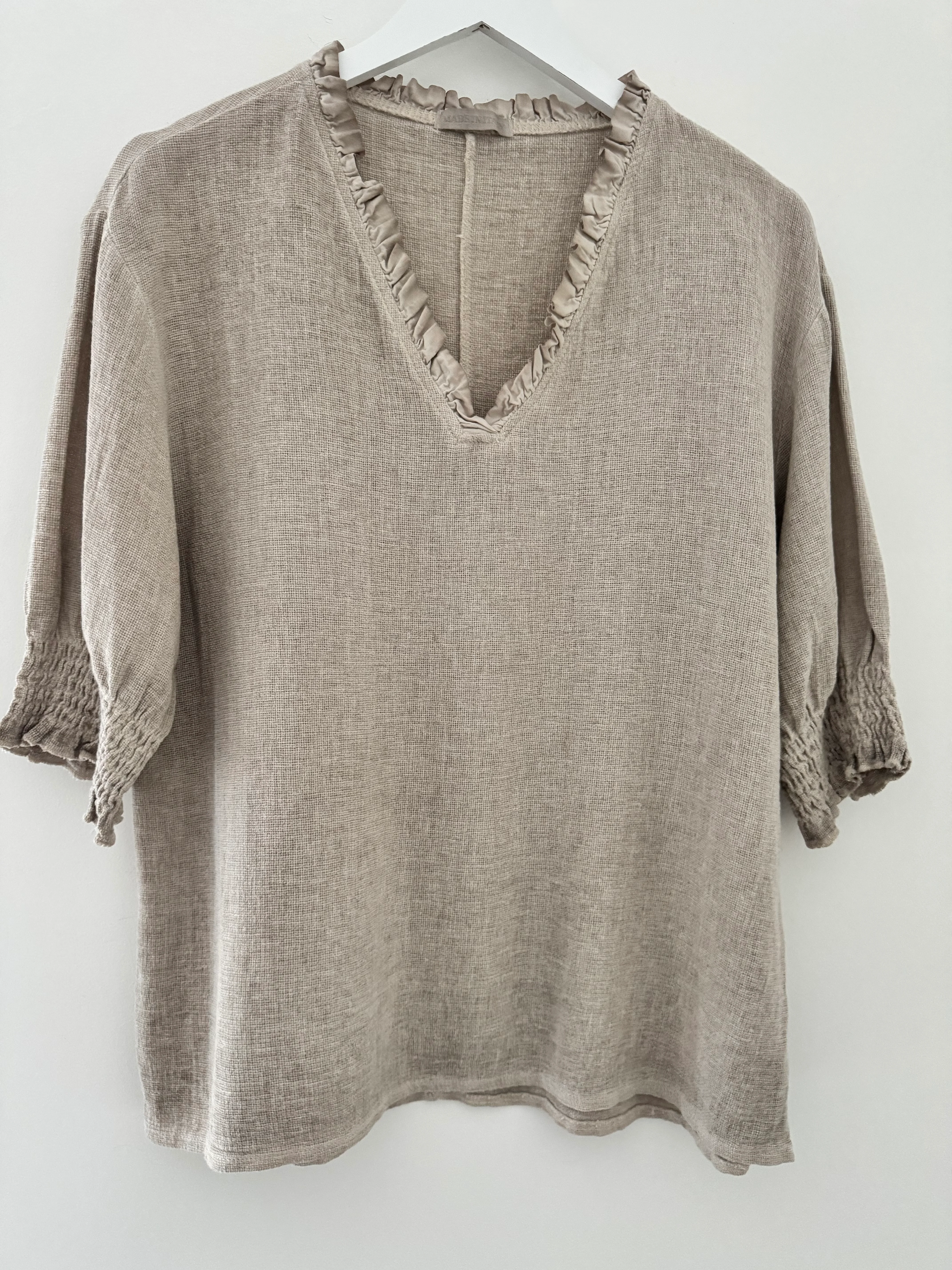 Linen & Cotton Top in Stone - Image 7